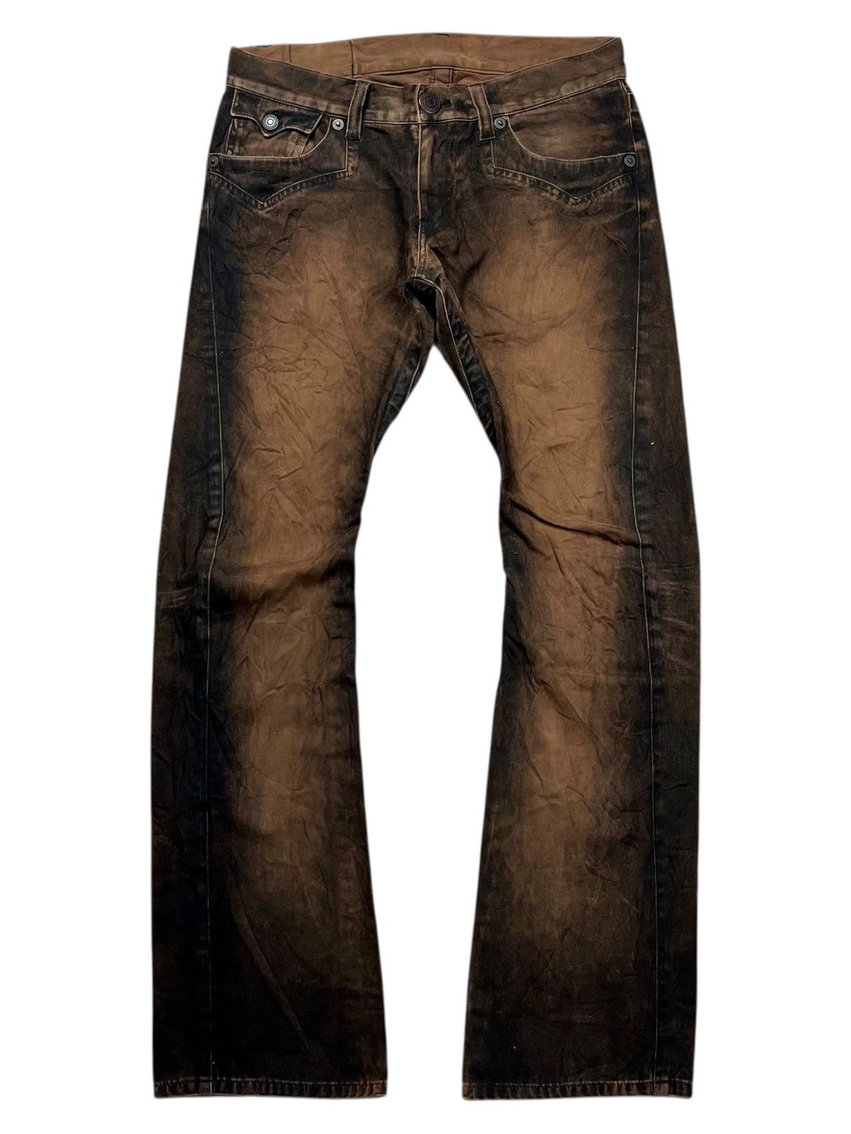 If Six Was Nine 2000s Rattle Trap - Chocolate Mud Wash Denim Pants Size US 29 - 1 Thumbnail