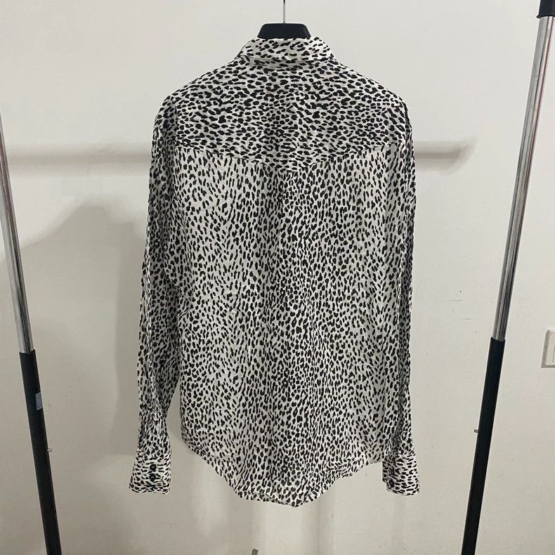 Saint Laurent Paris Saint Laurent Paris 13fw snow leopard print shirt-2507 Size US S / EU 44-46 / 1 - 8 Thumbnail