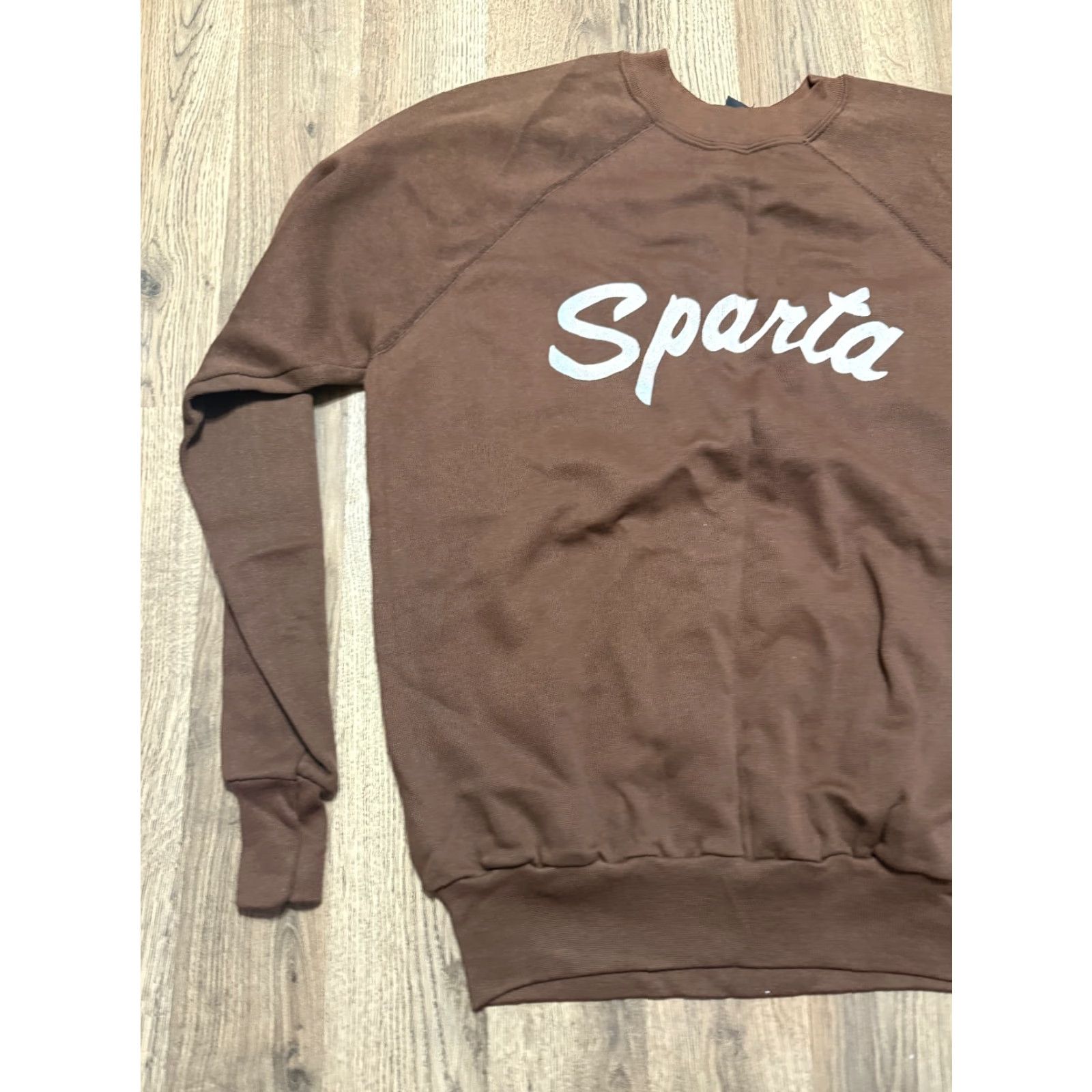 Vintage Jean Top Sweater Womens XL Brown White Crew Neck Pullover Sparta Casual Size XL / US 12-14 / IT 48-50 - 3 Thumbnail