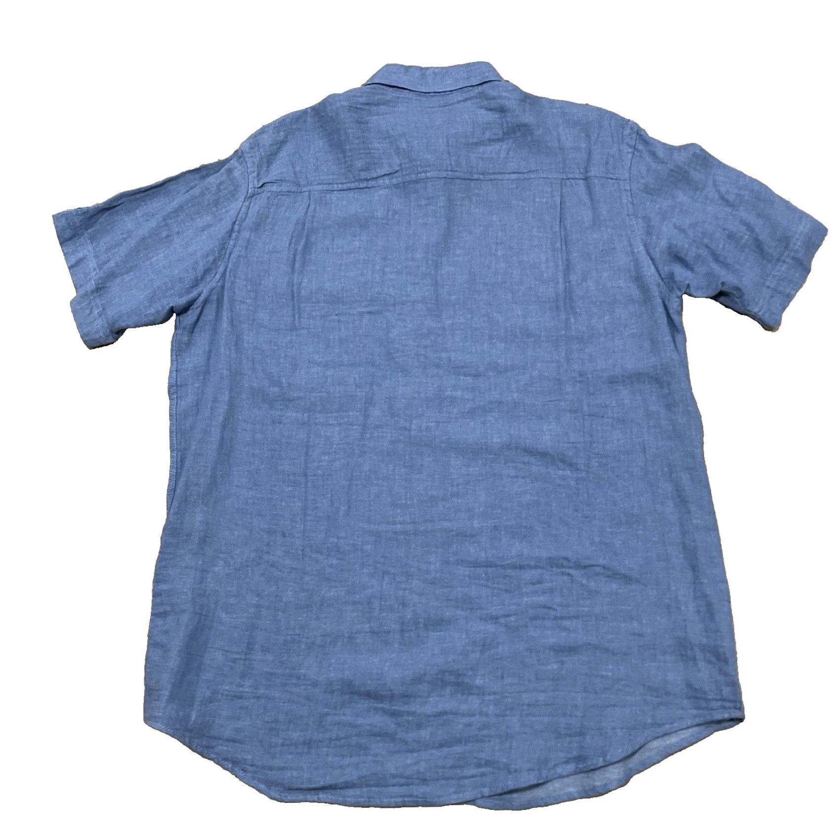 Club Room VINTAGE Club Room Blue Linen Button Shirt Men L Short Sleeve Casual L Blue Linen Button-Up Club Room Men Shirt Casual Preppy Summer 90s Size US L / EU 52-54 / 3 - 2 Thumbnail