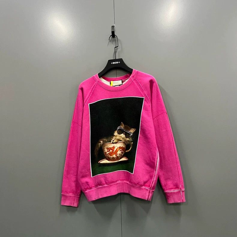 Gucci Gucci Kitten picture printed sweatshirt 2502-Nextarrow Size US S / EU 44-46 / 1 - 1 Thumbnail