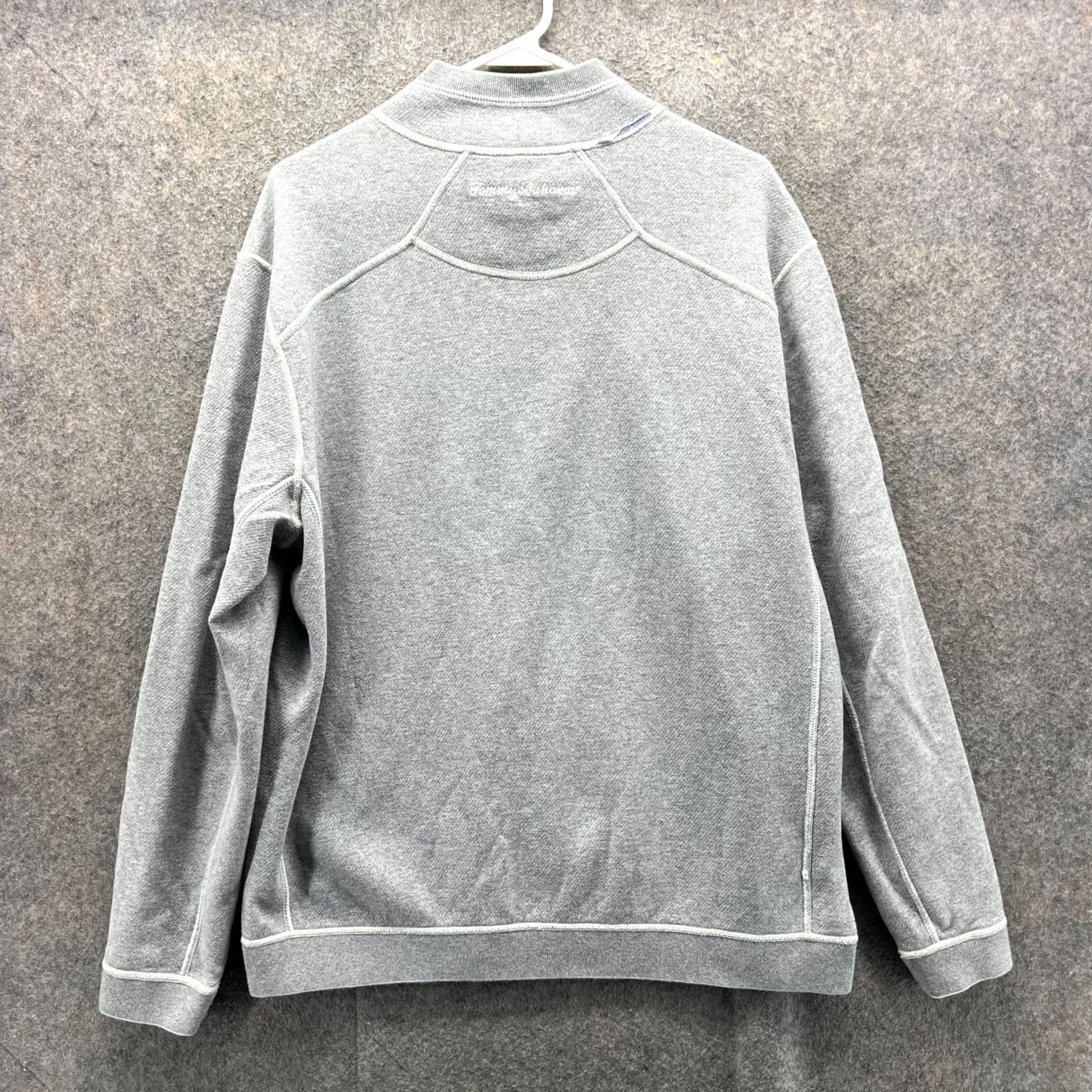 Tommy Bahama VINTAGE Tommy Bahama Pullover Mens Large Gray Reversible Quarter Zip Fleece Sweatshirt Size US L / EU 52-54 / 3 - 2 Thumbnail