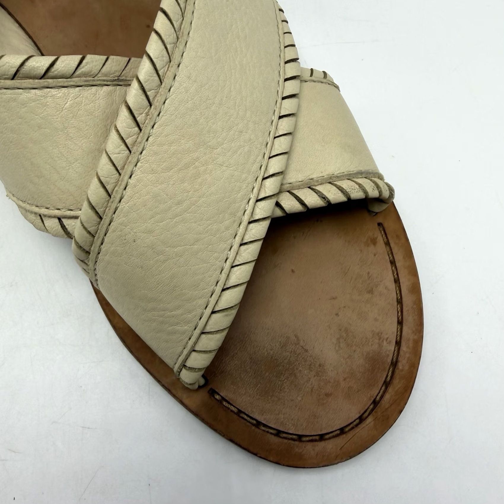 Frye Frye Sandals Women 8 M Leather Robin Feather Camel Flat Buckle Casual Size US 8 / IT 38 - 6 Thumbnail