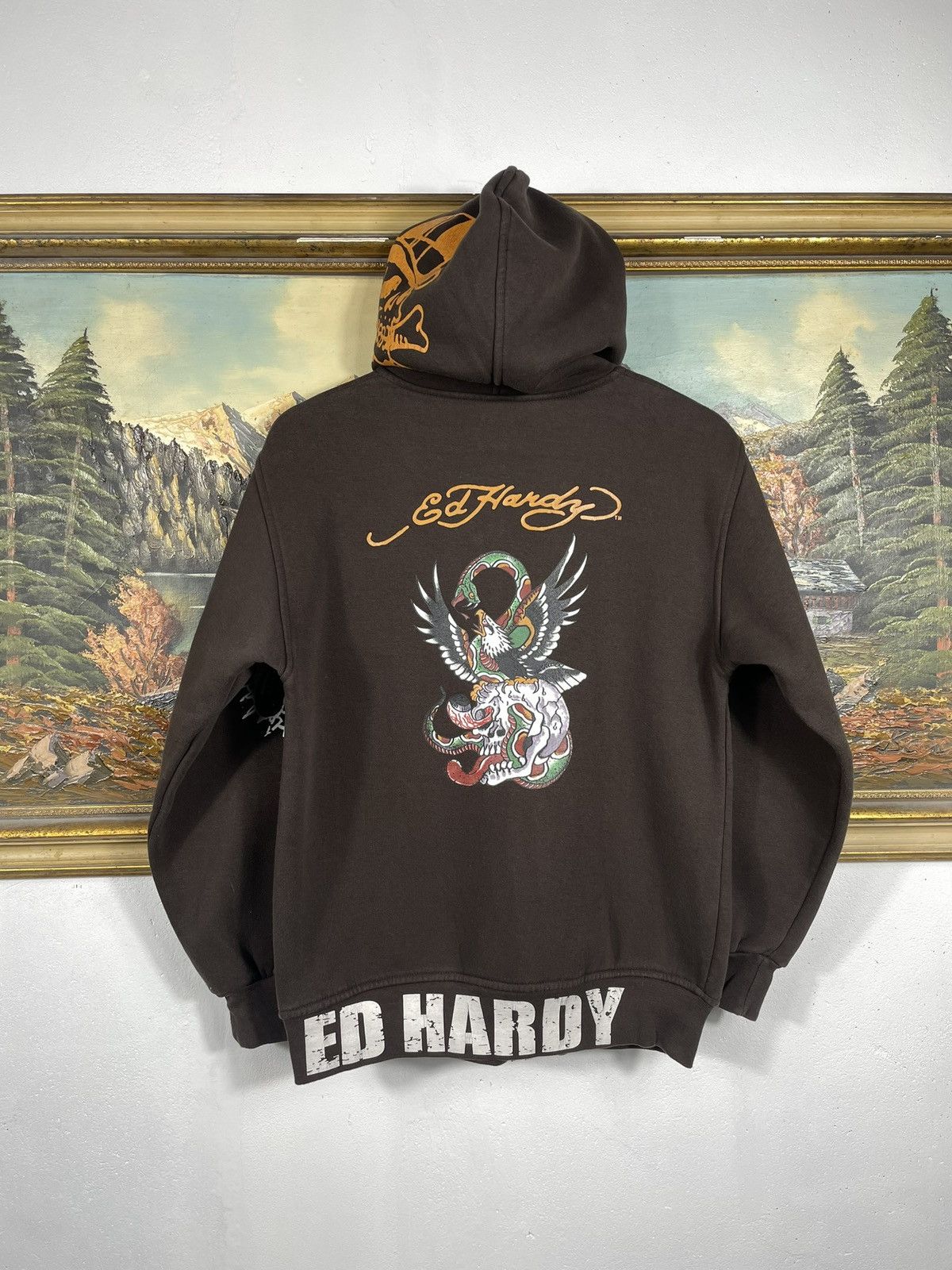 Christian Audigier × Ed Hardy × Vintage Ed Hardy Retro 00s Hoodie Skate HipHop Rap Affliction Grunge Size US S / EU 44-46 / 1 - 2 Thumbnail