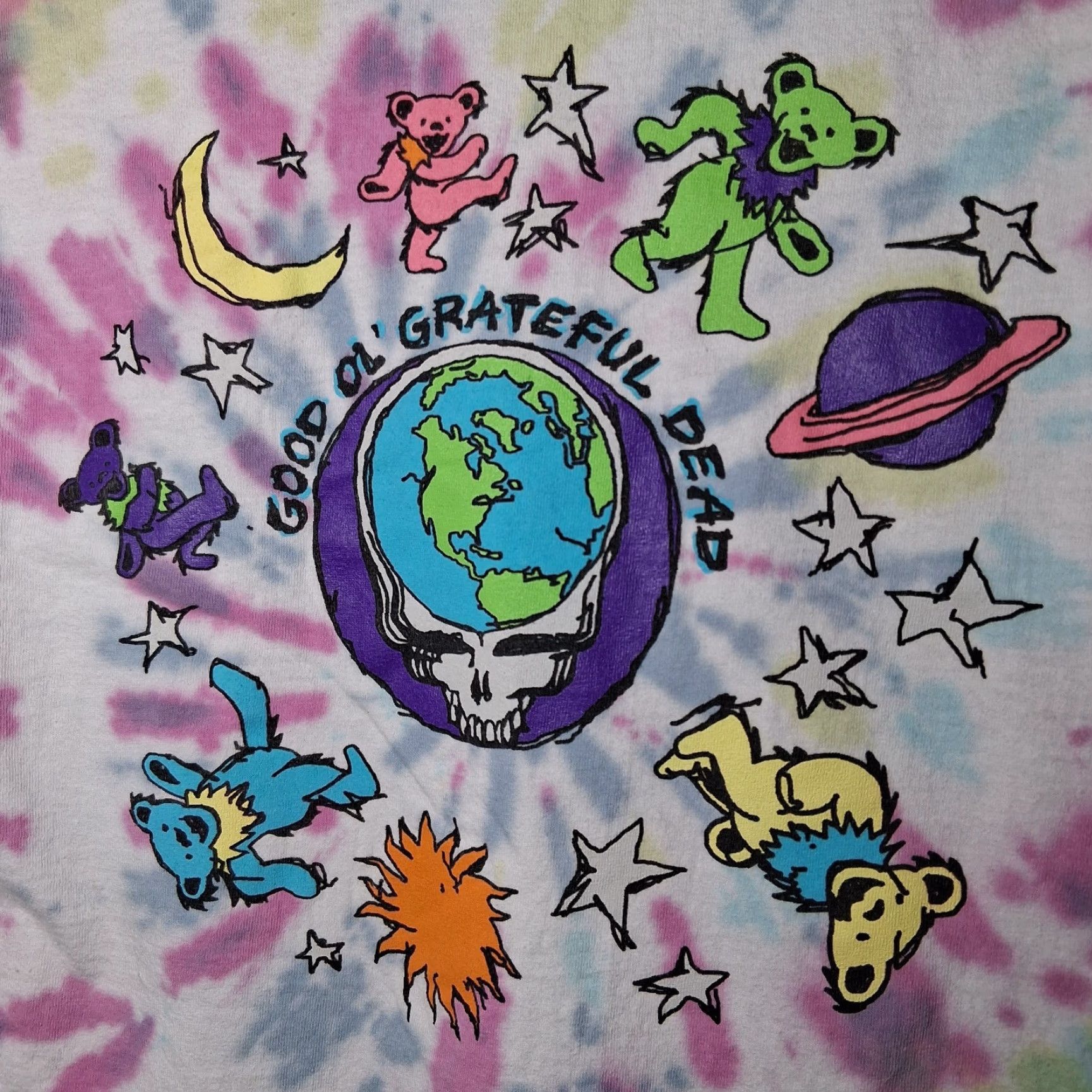 Ripple Junction Grateful Dead Shirt M Men T-Shirt Ripple Junction Multicolor Tie Dye Band Rock Hippie Dancing Bears Steal Your Face Graphic Crew Neck Short Sleeve Size US M / EU 48-50 / 2 - 2 Thumbnail