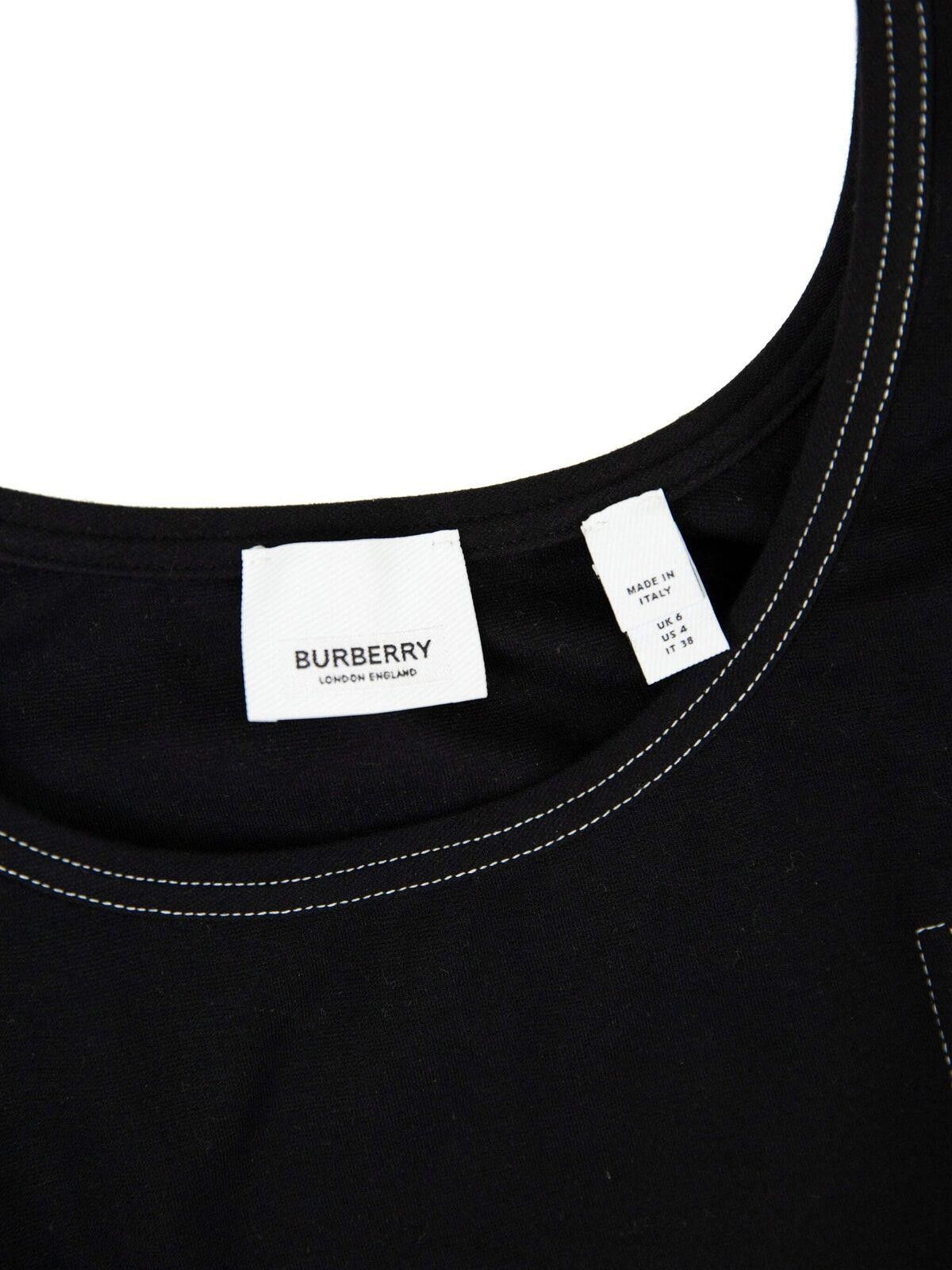 Burberry NEW Burberry Womens Black Dress with White Stitching 6 Black Size XS / US 0-2 / IT 36-38 - 4 Thumbnail