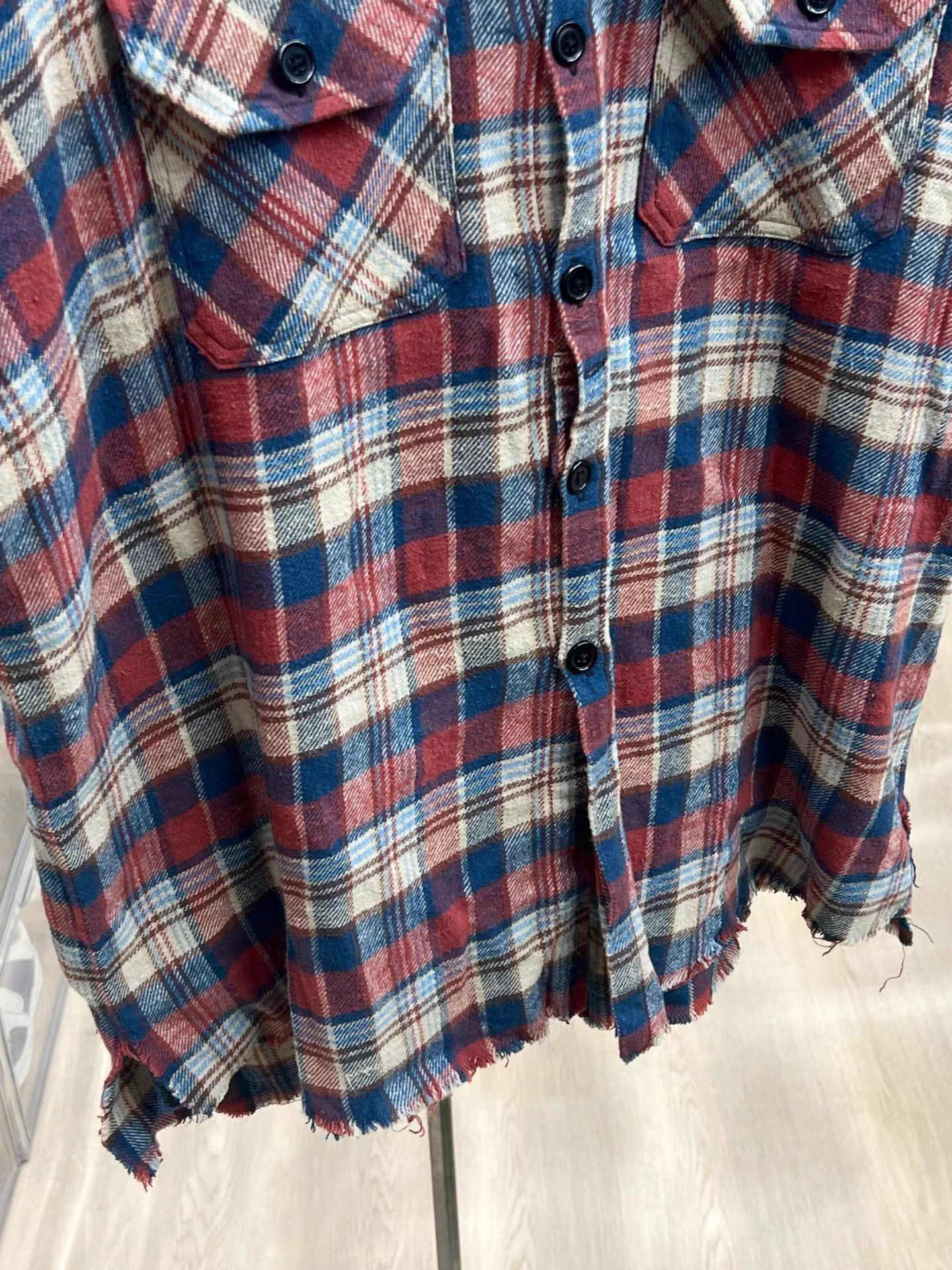 Greg Lauren Greg Lauren Vintage Plaid Distressed Short Sleeve Shirt K15 Size US XL / EU 56 / 4 - 3 Thumbnail