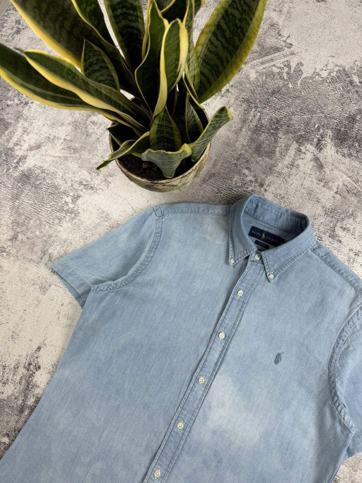 Polo Ralph Lauren Polo Ralph Lauren Denim Jeans Blank Button Shirt T Shirt Size US L / EU 52-54 / 3 - 6 Thumbnail