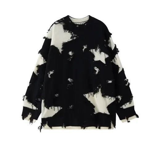 Japanese Brand Retro hip hop star distressed oversized sweater knitwear Size US L / EU 52-54 / 3 - 8 Thumbnail