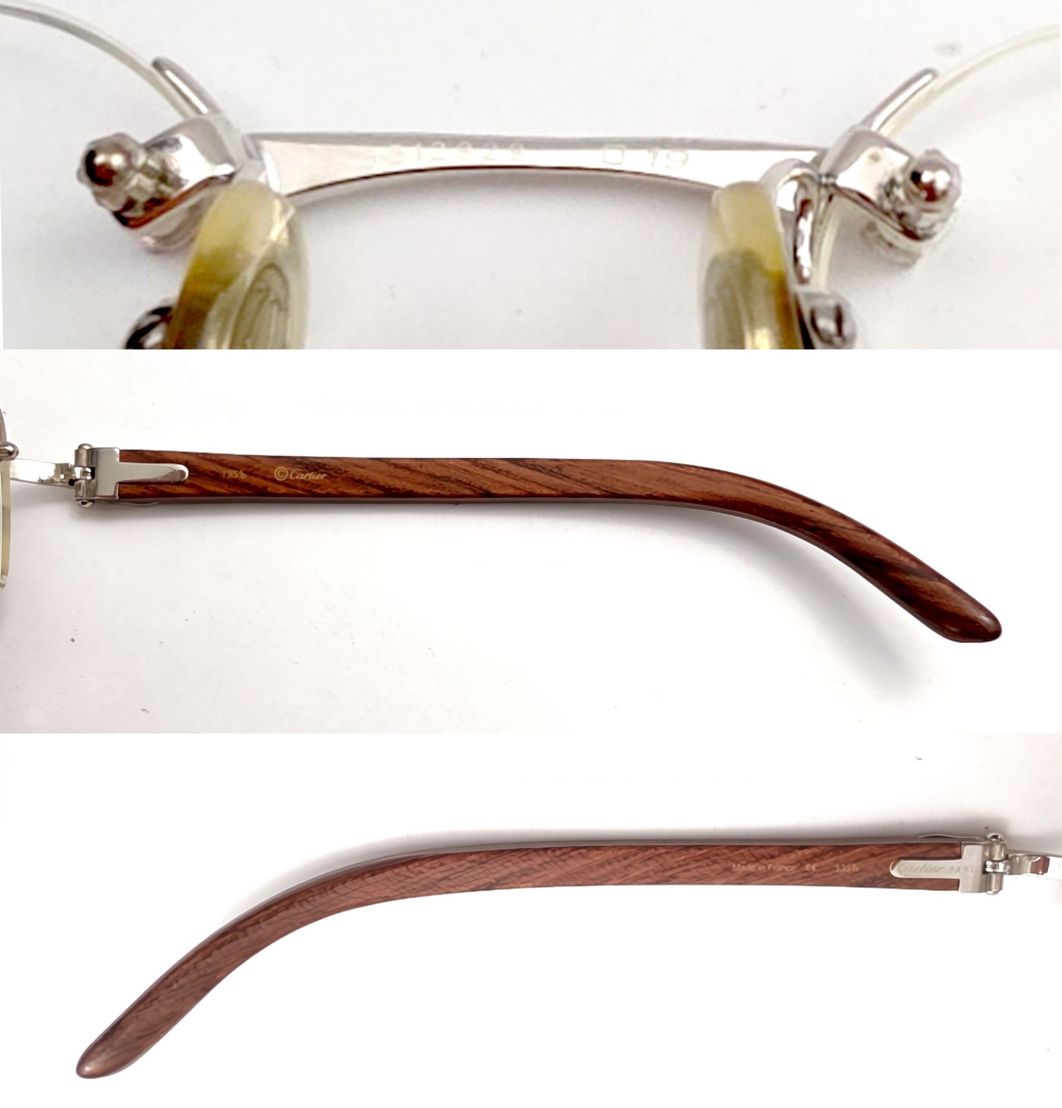 Cartier Luxury Vintage Cartier Bubinga Wood Eyewear – Authentic Size ONE SIZE - 15 Thumbnail