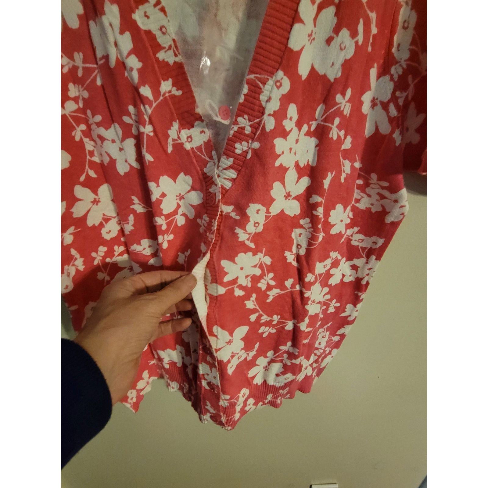 Denim & Co. Denim & Company Pink Flowered Cardigan L Size L / US 10 / IT 46 - 6 Thumbnail