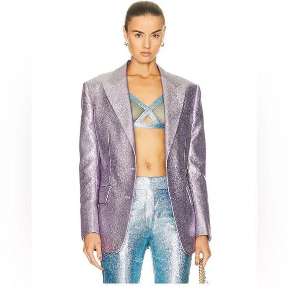 Tom Ford o1w1db10225 GI2945 Blazer in Light Lilac Size XL / US 12-14 / IT 48-50 - 2 Thumbnail