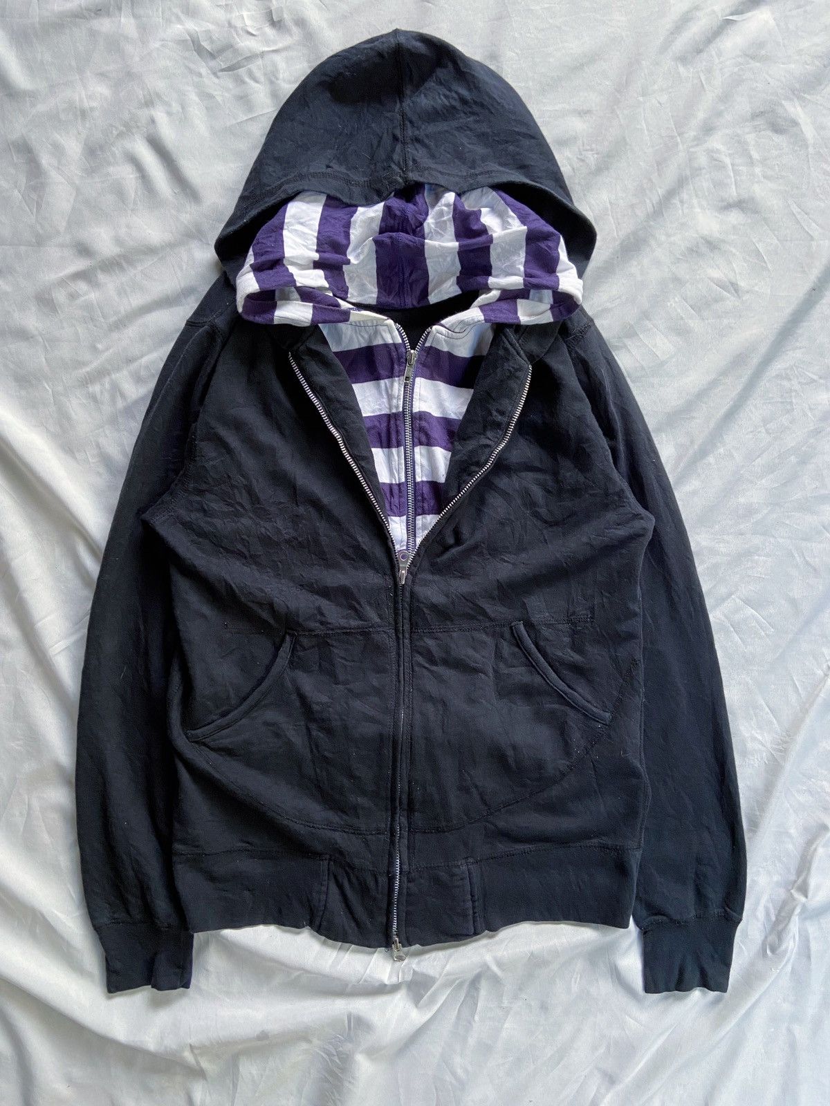 Beauty Beast DESIO DOUBLE LAYER STRIPED ZIP HOODIE Size US M / EU 48-50 / 2 - 2 Thumbnail