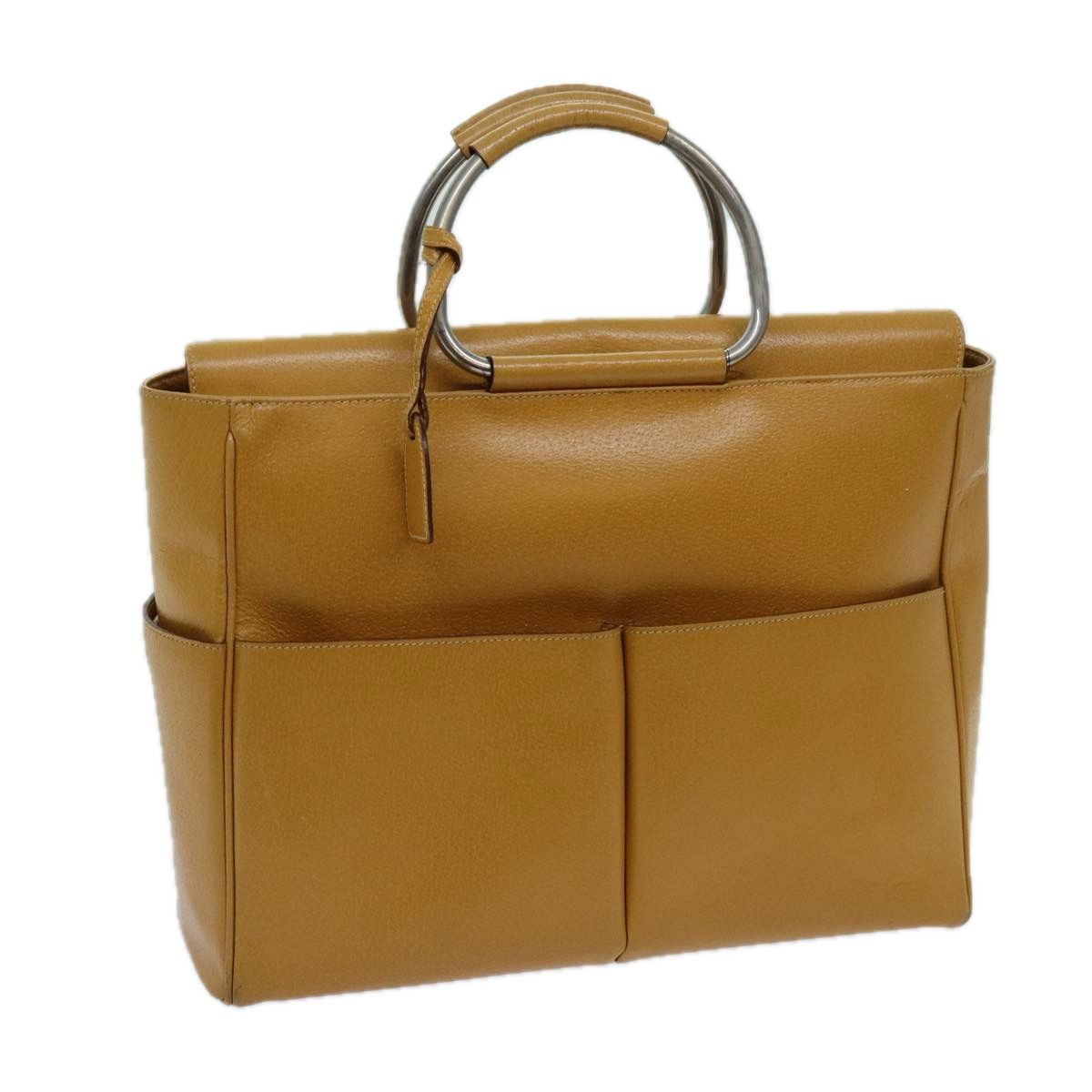 image of Gucci Hand Bag Leather Beige Auth 70354, Women's