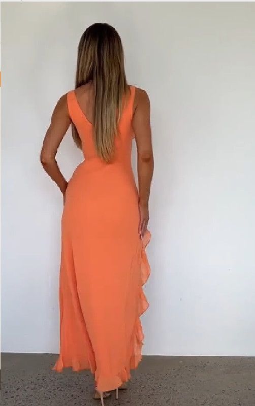 Other Women's Ruffles Sexy Slim-fit V-neck Party Dresses Clothing Size L / US 10 / IT 46 - 2 Thumbnail