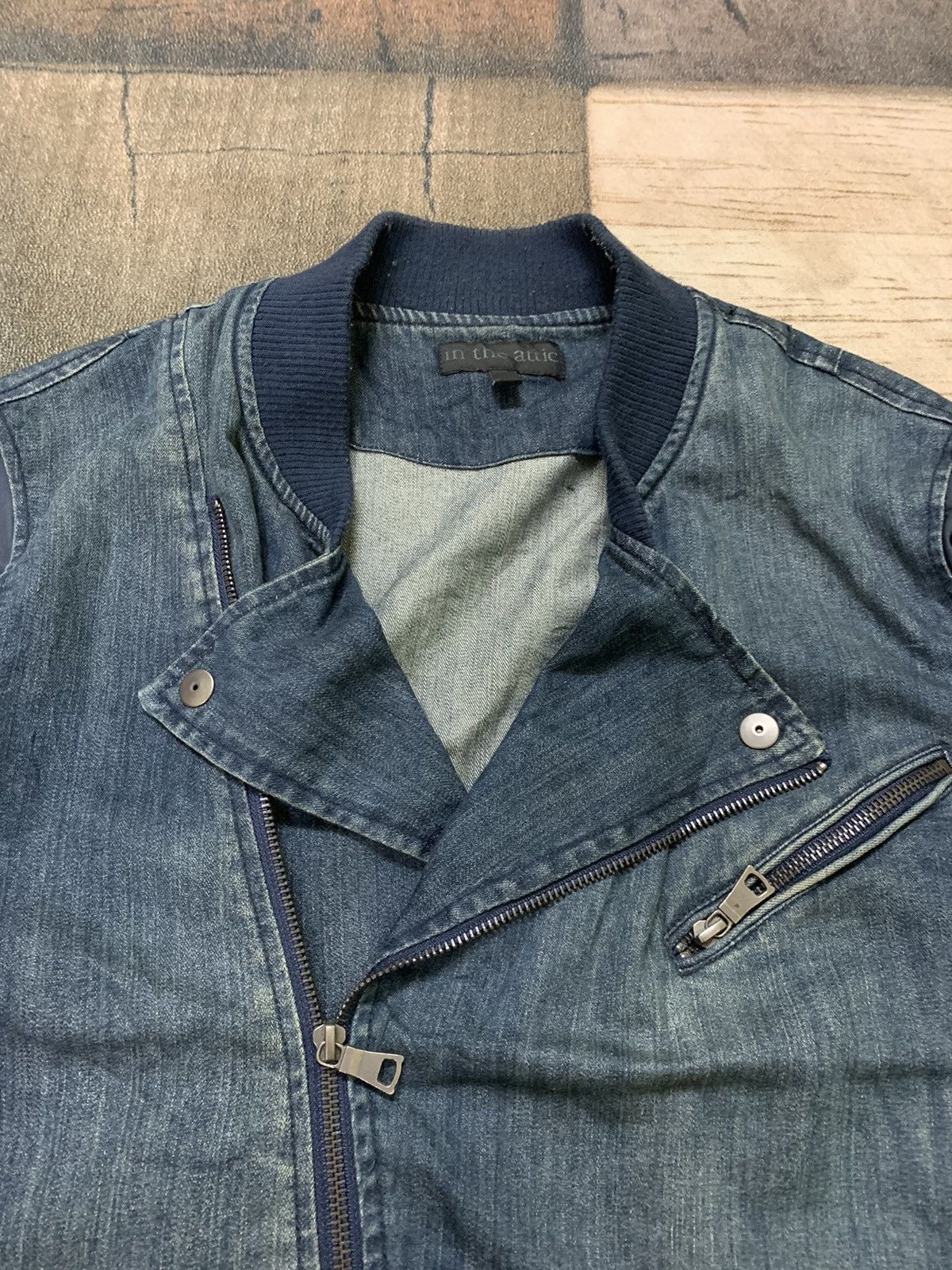 Designer × In The Attic × Le Grande Bleu (L.G.B.) in the attic military denim bomber jacket punk bikers style Size US L / EU 52-54 / 3 - 9 Thumbnail