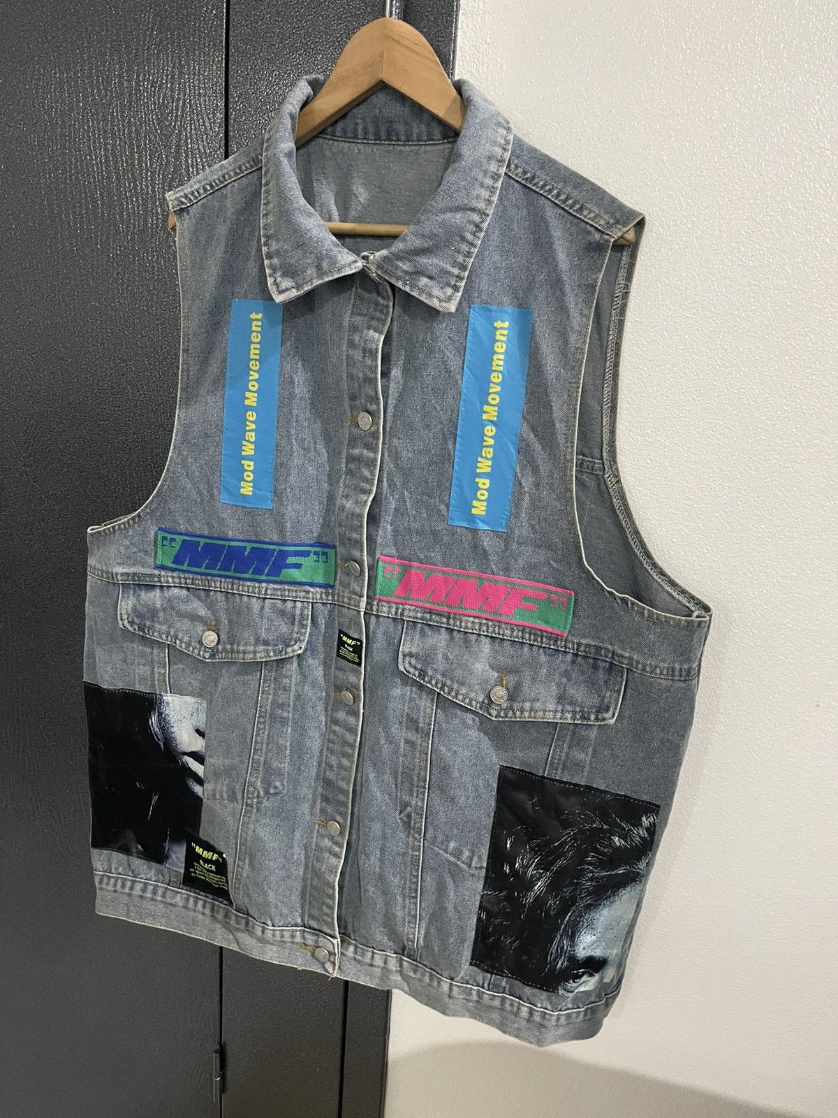 Japanese Brand MMF MOD WAVE MOVEMENT DENIM VEST Size XXL / US 16-18 / IT 52-54 - 3 Thumbnail