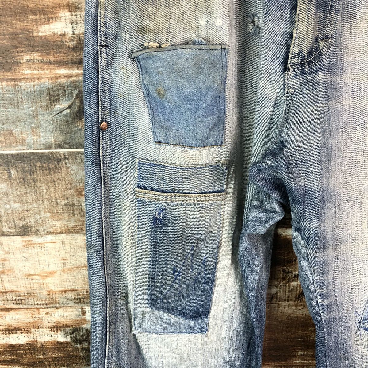 Japanese Brand Lot 29 Blue patchwork Distressed Denim Pants #A2152 Size US 36 / EU 52 - 9 Thumbnail