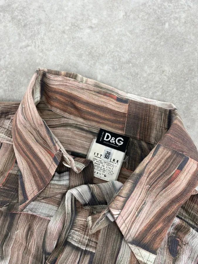 Dolce & Gabbana SS2002 Dolce & Gabbana Beige & Brown Abstract Shirt Size US L / EU 52-54 / 3 - 9 Thumbnail