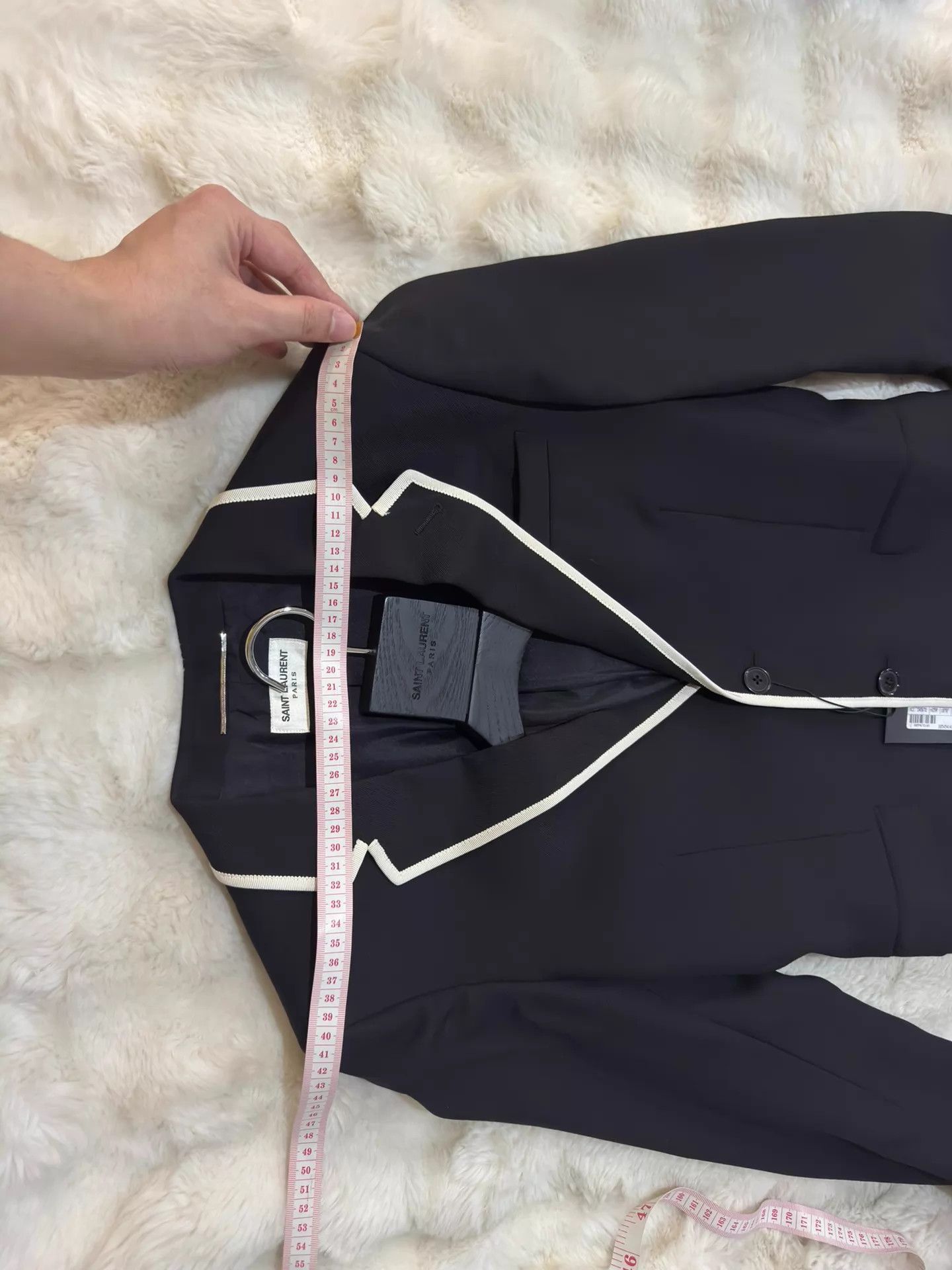 Saint Laurent Paris Saint Laurent black & white wool silk blazer 44 new with tags Size 44R - 6 Thumbnail