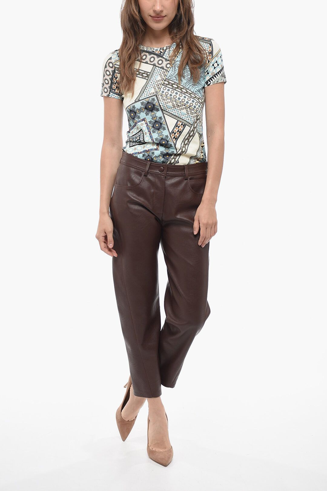 Stella McCartney og1mm0824 Eco-Leather 5 Pocket Pant in Dark Brown Size 27" / US 4 / IT 40 - 4 Thumbnail