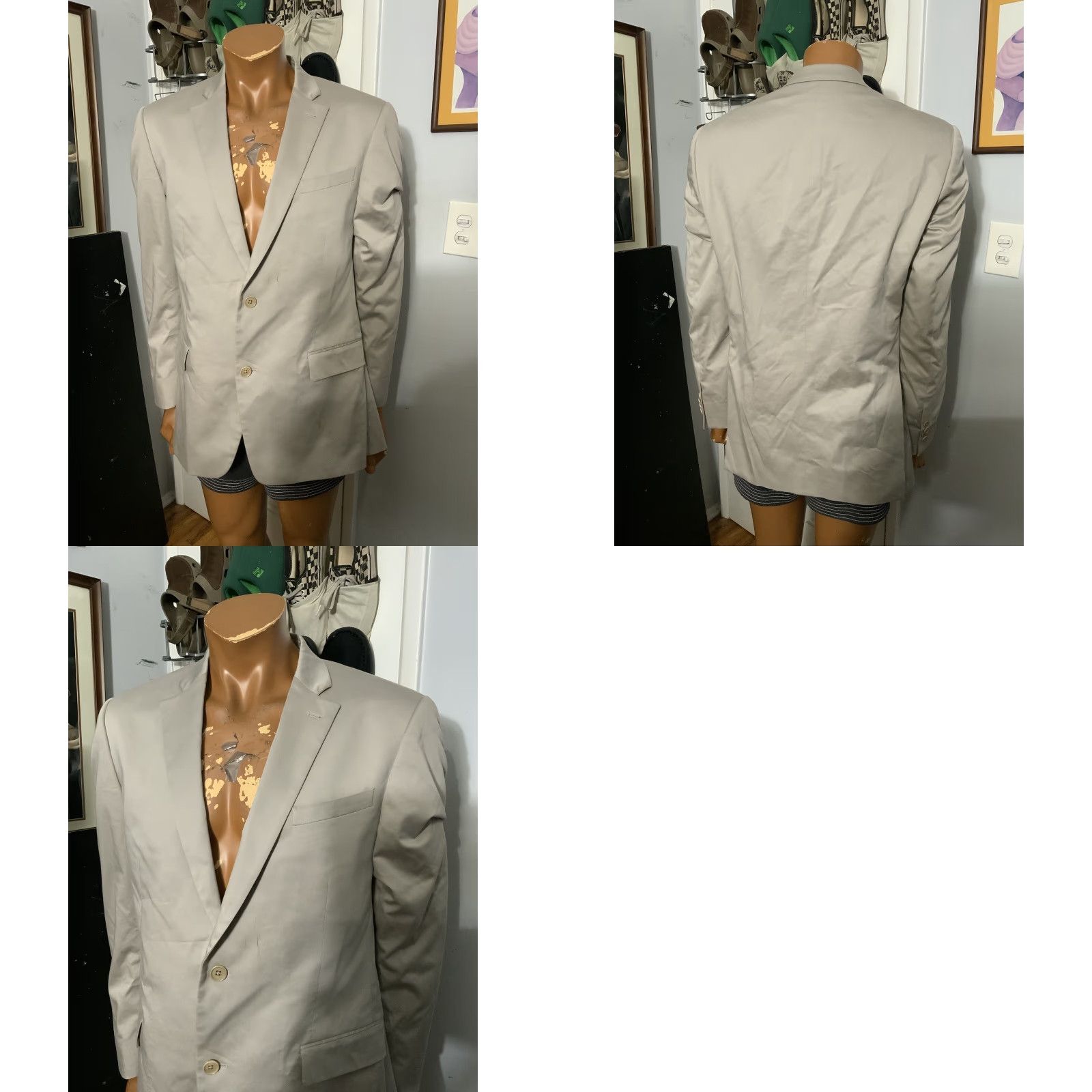 John Varvatos VINTAGE John Varvatos USA Loft Blazer Jacket Blazer 42R Mens Gray USA Tailored Single Needle Sportscoat Size 42R Size 42R - 9 Thumbnail