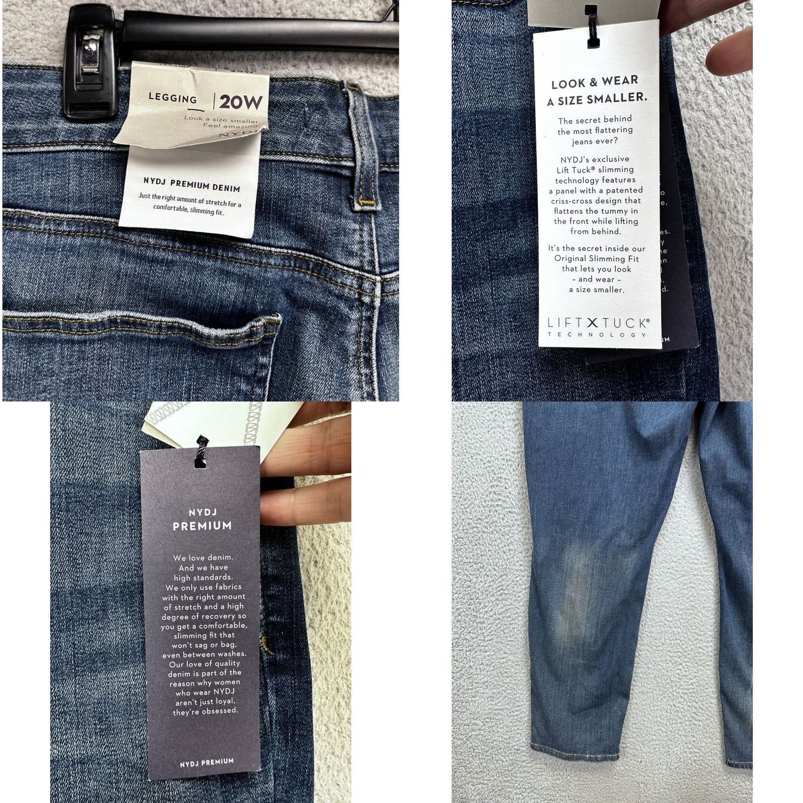NYDJ VINTAGE? No. NYDJ Alina Jegging Jeans Womens 20W Plus Blue Distressed Legging High Rise NEW Size 42" / US 20 - 8 Thumbnail