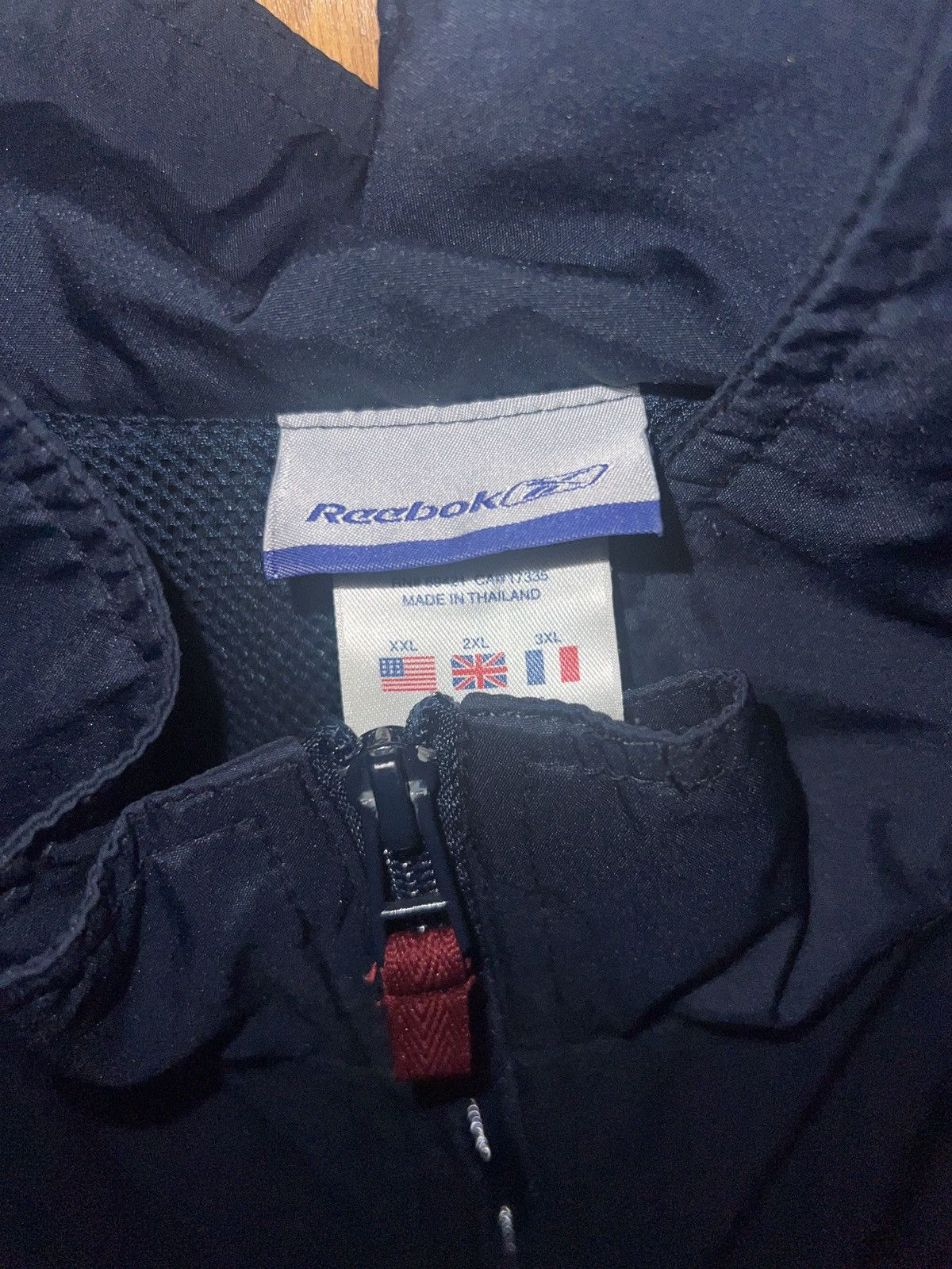 Reebok × Vintage Vintage 90s Reebok Navy Blue Windbreaker Jacket Size US XXL / EU 58 / 5 - 2 Thumbnail