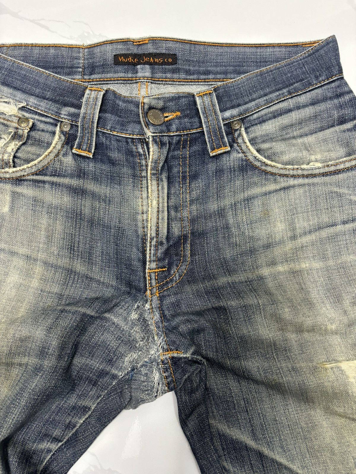 Nudie Jeans Nudie Jeans Bootcut Low Slim Jim Distressed Thrashed Denim Size US 30 / EU 46 - 9 Thumbnail