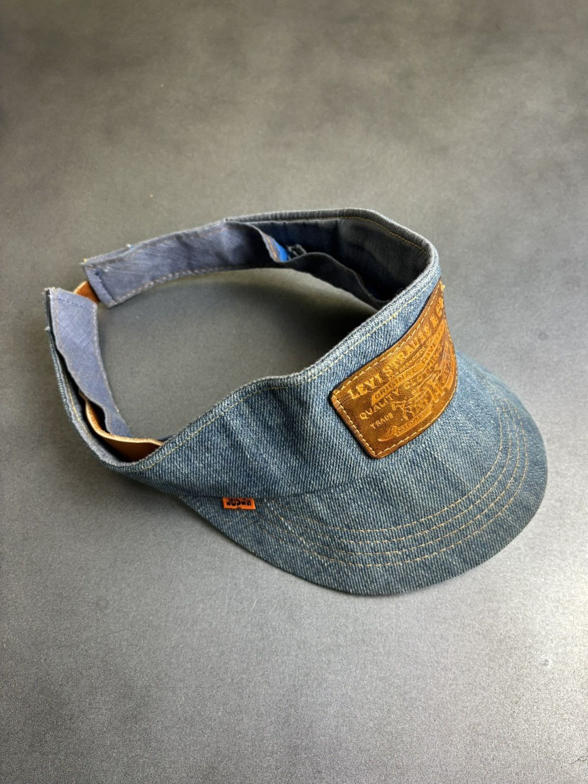 Levi's 1970s Levi's Orange Tab Hat 70s Vintage Levis Denim Visor US Size ONE SIZE - 19 Thumbnail