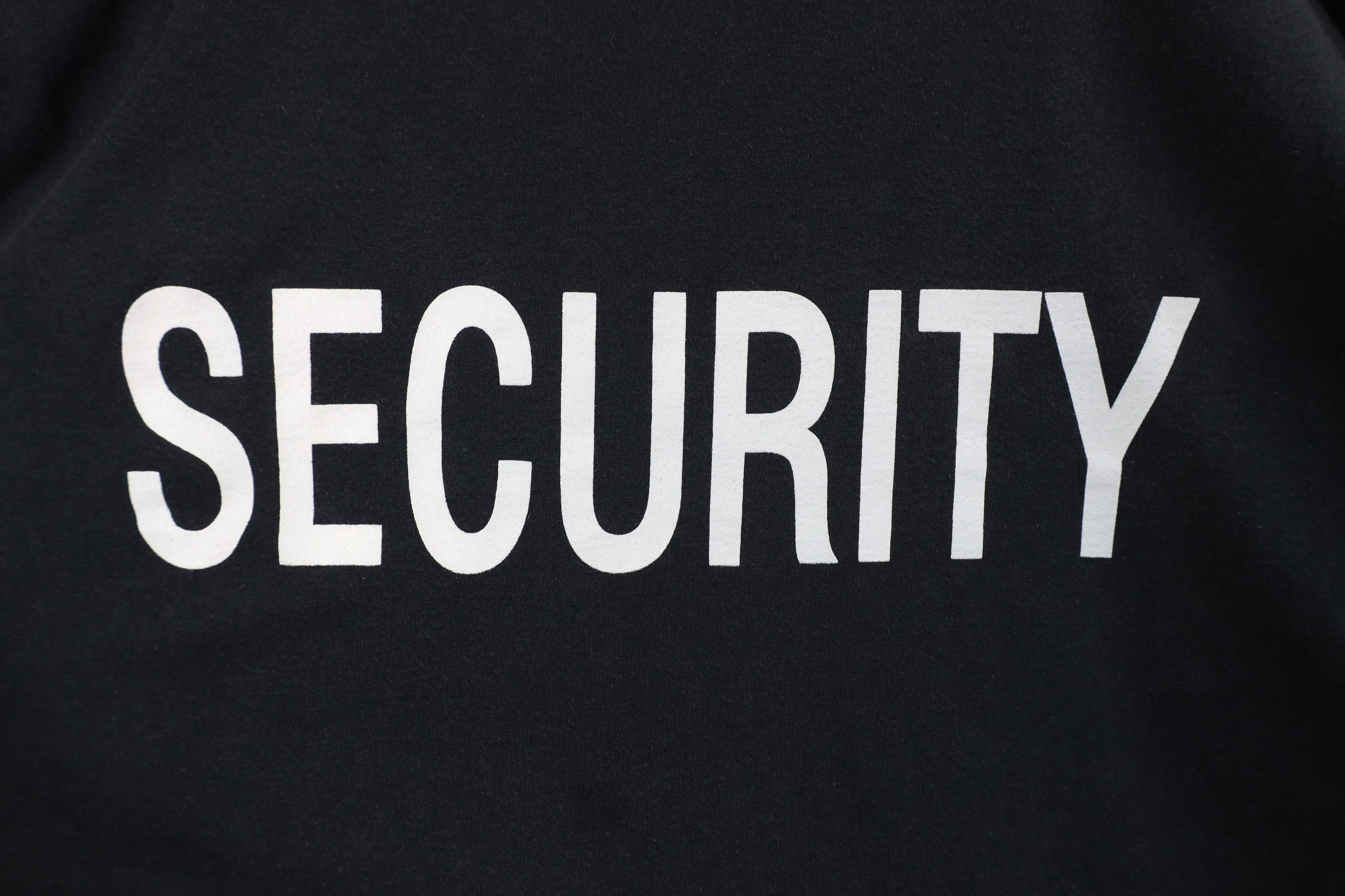 Vintage Vintage 90s Streetwear Spell Out Security T-Shirt Black USA Size US XXL / EU 58 / 5 - 4 Thumbnail