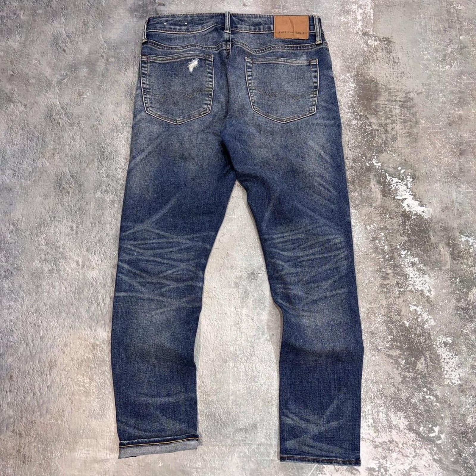 American Eagle Outfitters × Japanese Brand × Vintage Y2K Boro Overstitched American Eagle Jeans Distressed32 x 30 Size US 32 / EU 48 - 2 Thumbnail