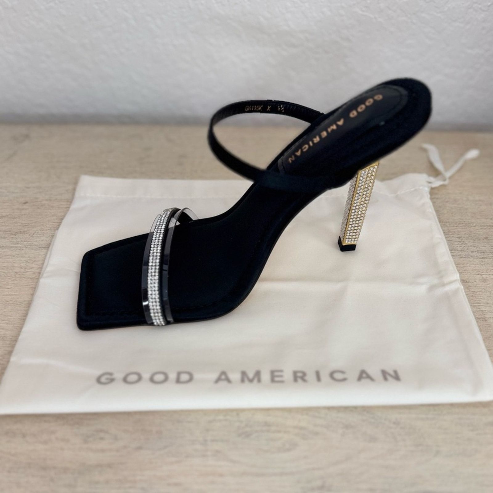 Good American Good American | Black Rhinestone Sandals Heel Size US 10 / IT 40 - 3 Thumbnail