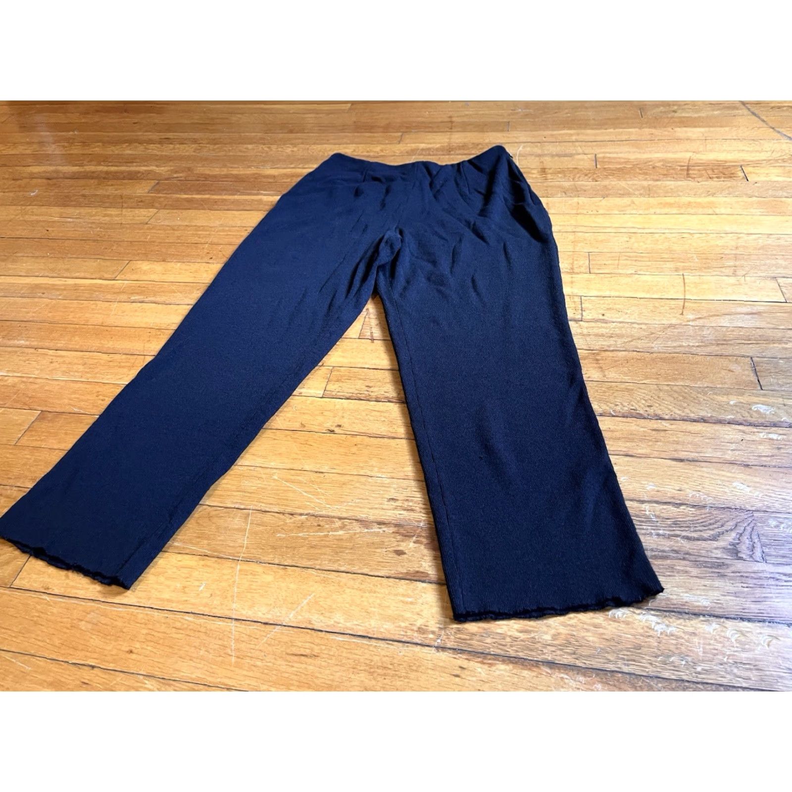 St. John St. John Collection Santana Knit Stretch Pants Women's 10 Black Wool Front Pleated Dress Pants Slim Straight Adult Regular Boy? No Size 32" / US 10 / IT 46 - 2 Thumbnail