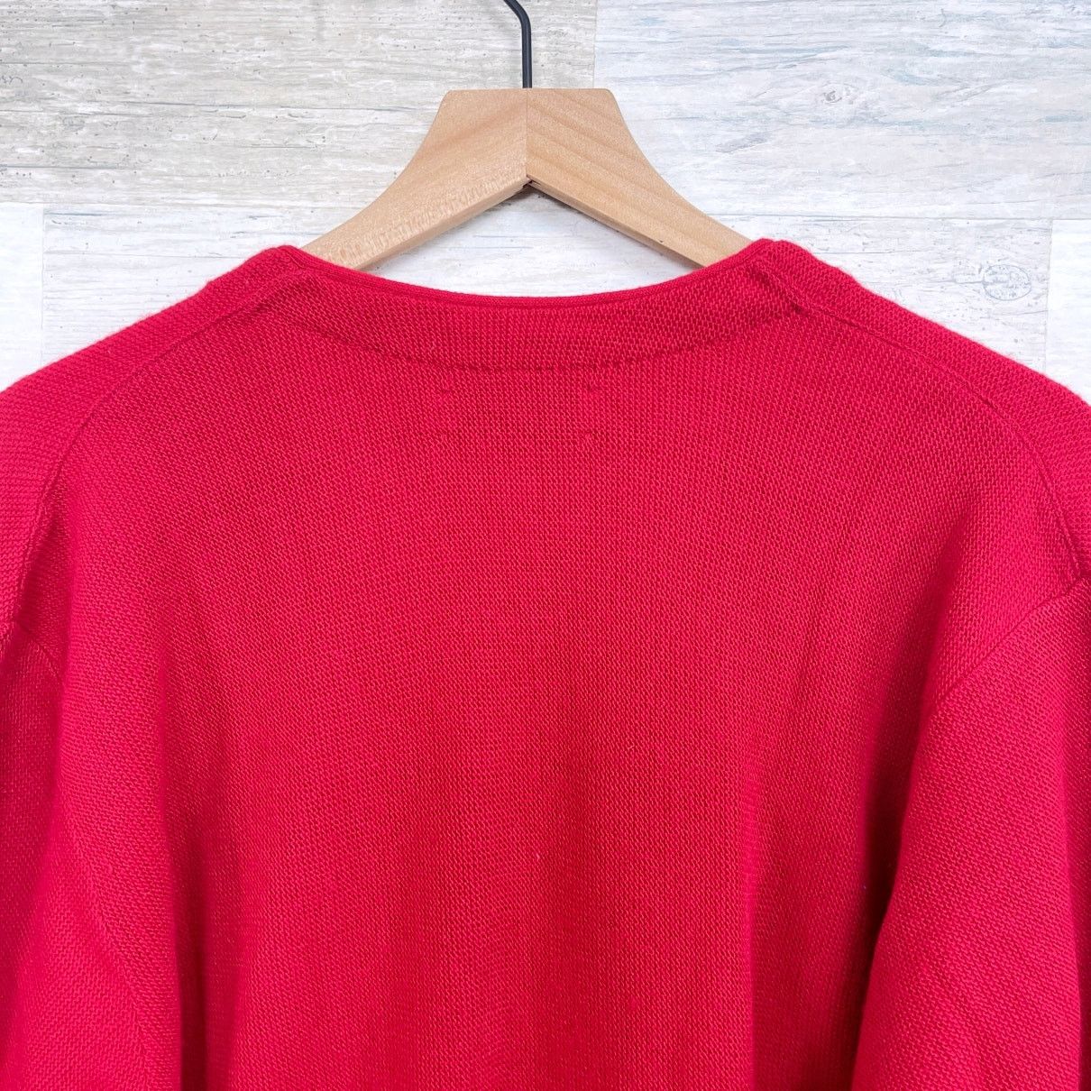 Izod IZOD Vintage Grandpa Cardigan Sweater Red V Neck USA Men Size US L / EU 52-54 / 3 - 5 Thumbnail