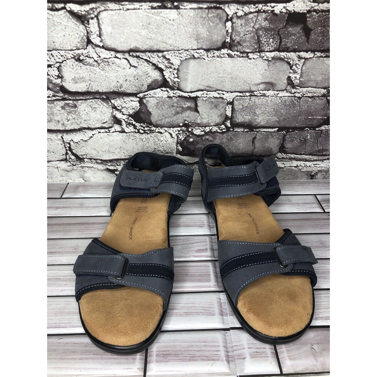 Other Flexus Spring Step Blue Leather Strap Casual Wedge Sandals W Size US 9.5 / IT 39.5 - 13 Thumbnail
