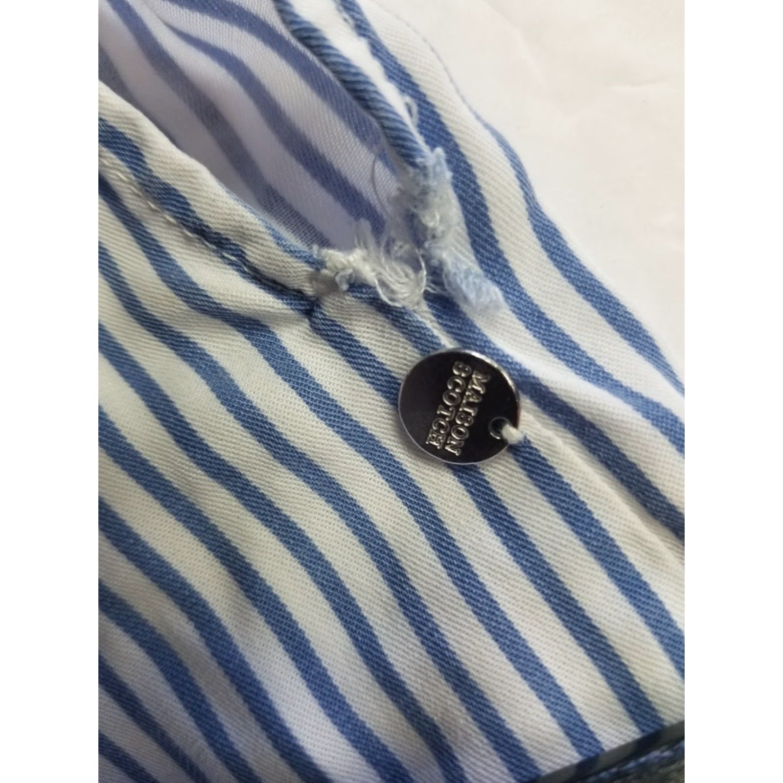 Scotch & Soda Maison Scotch & Soda Shirt Dress XS Blue Striped Long Sleeve Button Front Collared Midi Dress Women - No Belt Vintage No Belt Size XS / US 0-2 / IT 36-38 - 7 Thumbnail