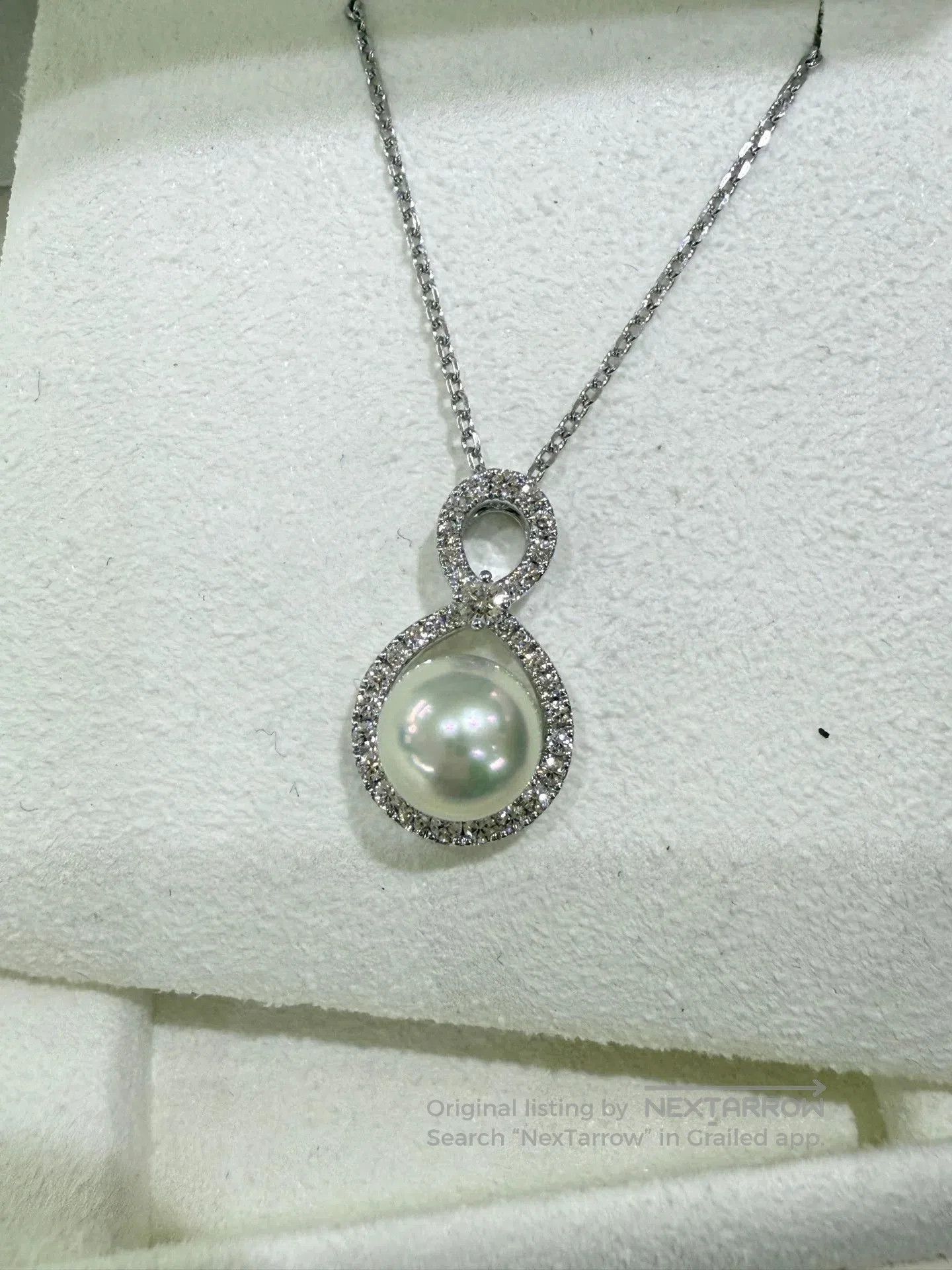 Mikimoto MIKIMOTO Akoya Pearl Diamond Necklace 18K White Gold. Size ONE SIZE - 3 Thumbnail