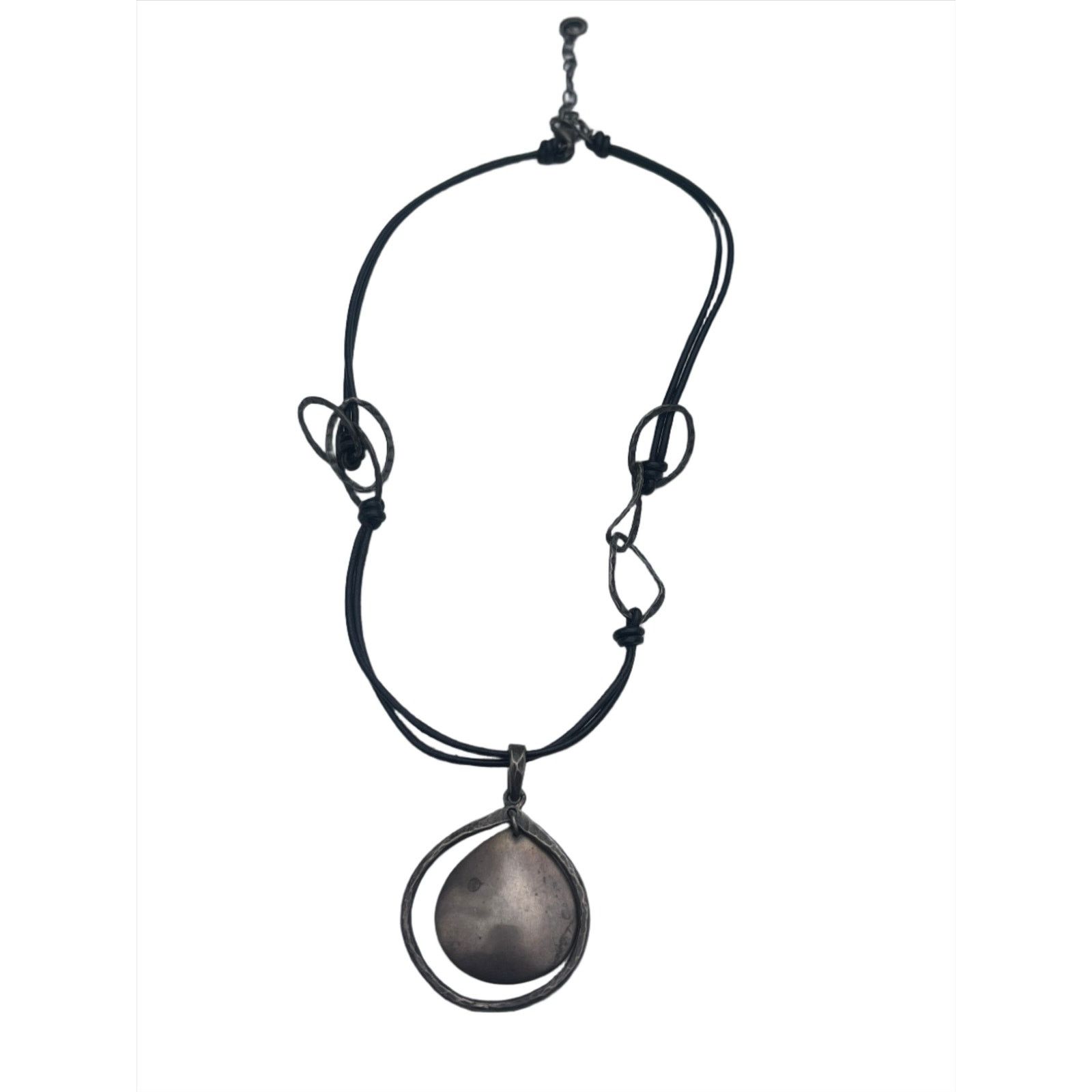 Vintage Silpada Sterling Silver & Cord Necklace - Leather Cord Size ONE SIZE - 1 Thumbnail