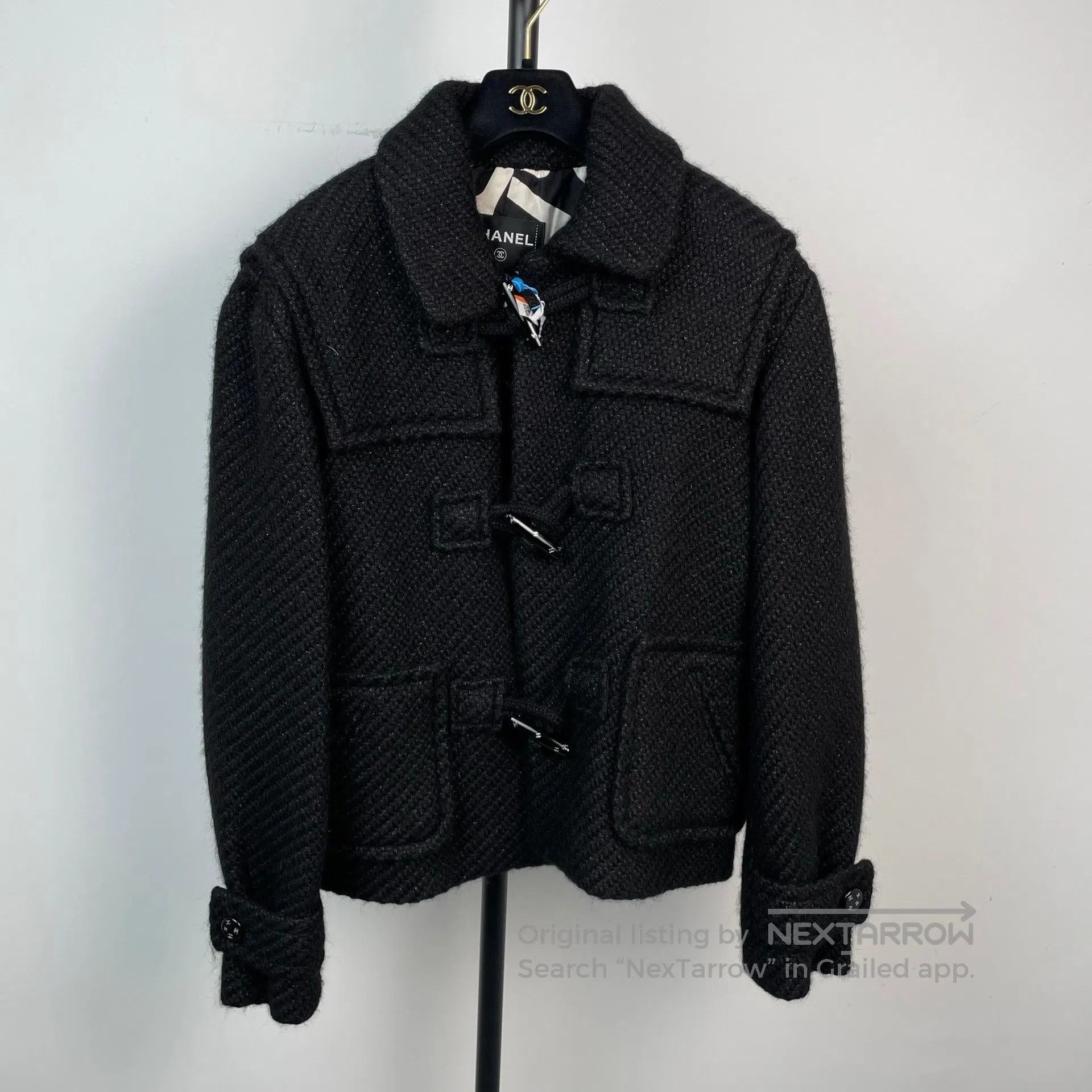 Chanel Chanel Black horn button hooded academic style woolen coat Size XS / US 0-2 / IT 36-38 - 2 Thumbnail