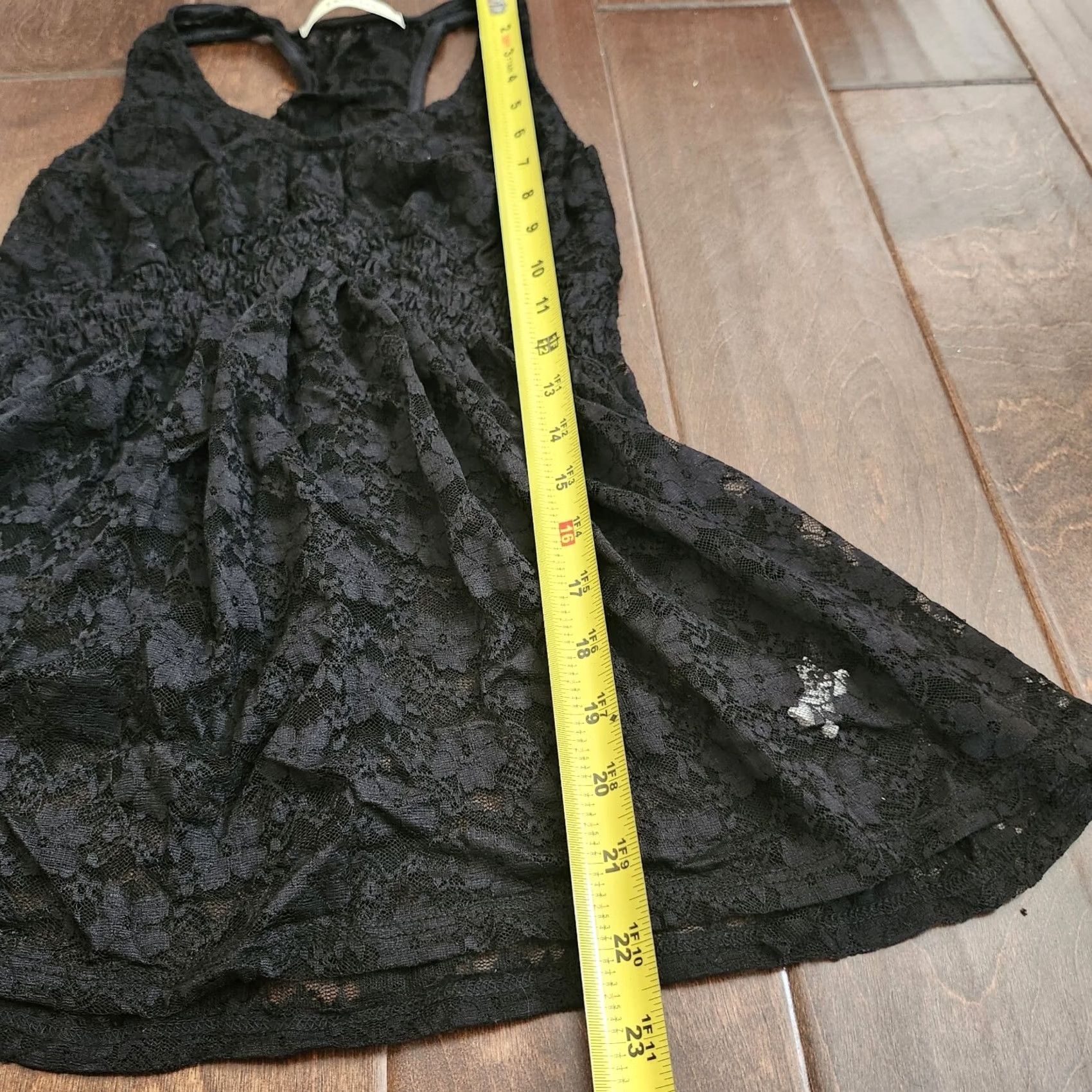 Vintage Phanuel Women's Black Sheer Lace Floral Top Tank - M, Regular, Nylon Spandex, Sleeveless, Pullover, Casual, Black, Floral, Shirt, Women Size M / US 6-8 / IT 42-44 - 7 Thumbnail