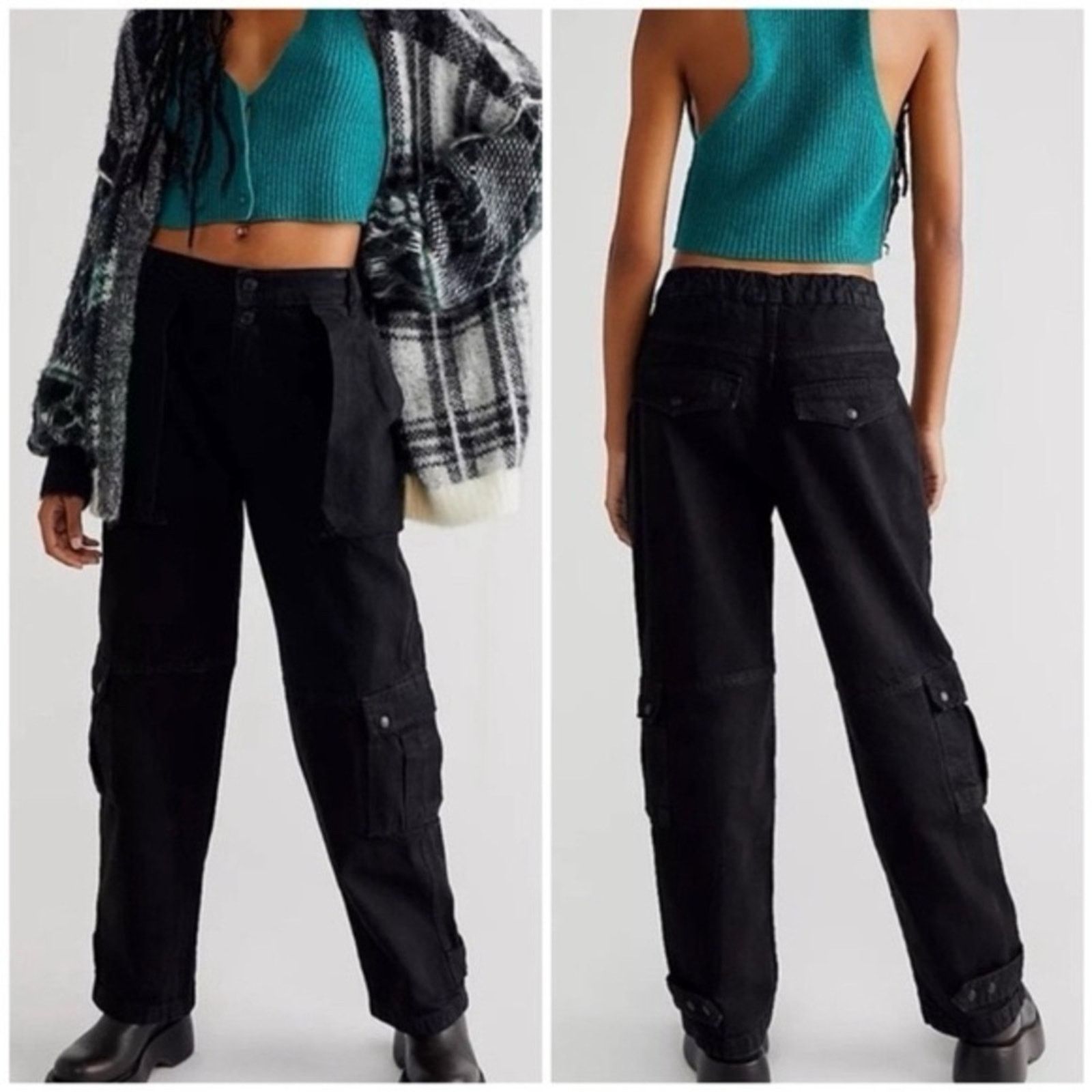 Free People We The Free Free People Marx Slouchy Cargo Jeans Womens 25 Size 25" / US 0 / IT 36 - 1 Thumbnail