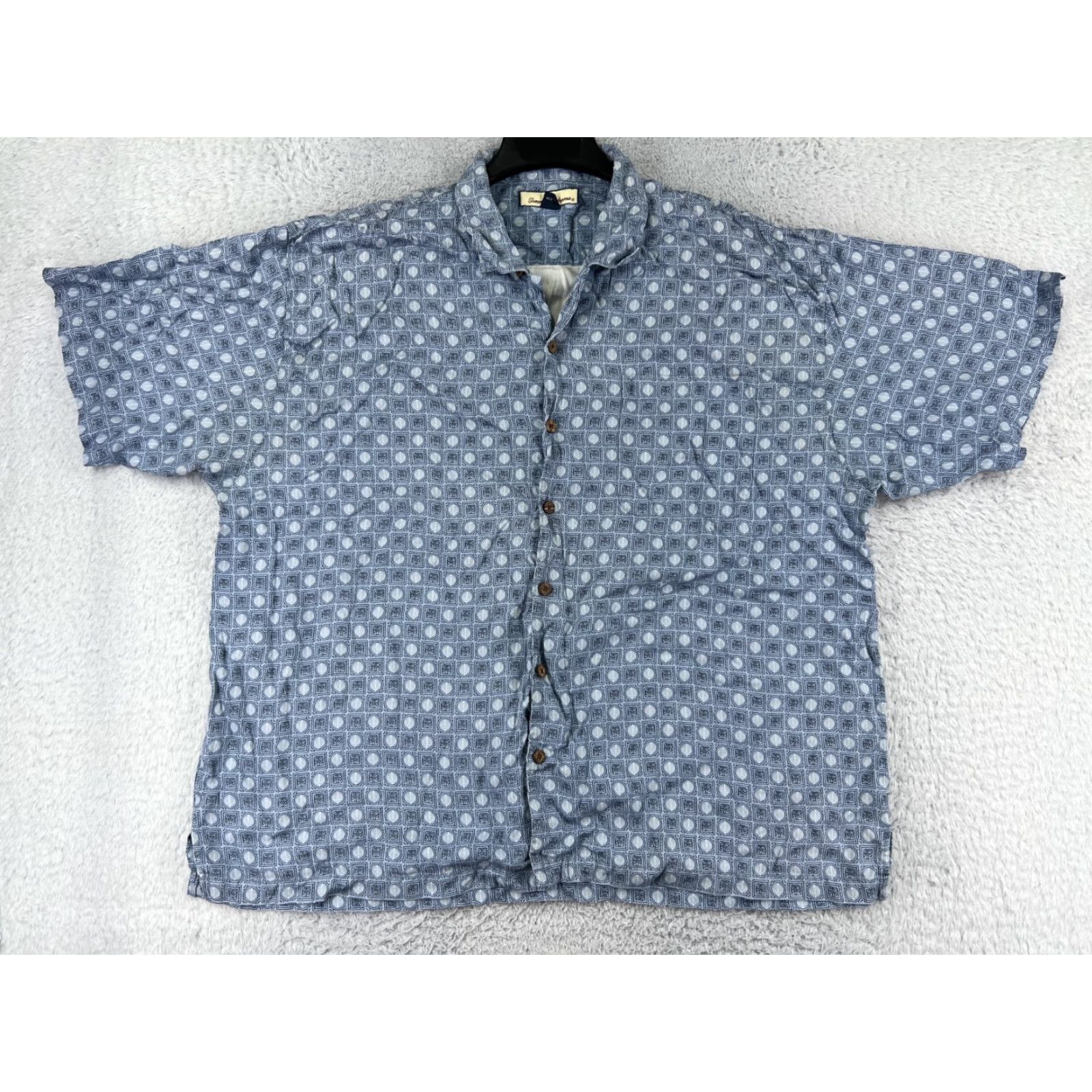 Tommy Bahama Tommy Bahama Shirt Mens 2XL Blue Leaf Silk Hawaiian Vacation Size US XXL / EU 58 / 5 - 2 Thumbnail