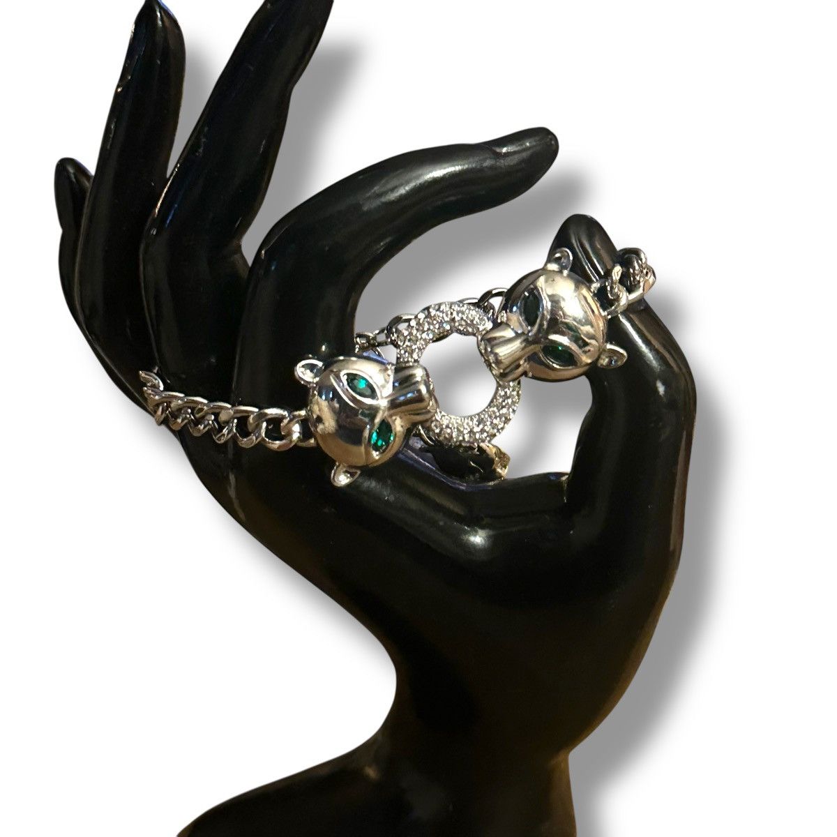 Other Silver tone double panther head chain bracelet Size ONE SIZE - 2 Thumbnail