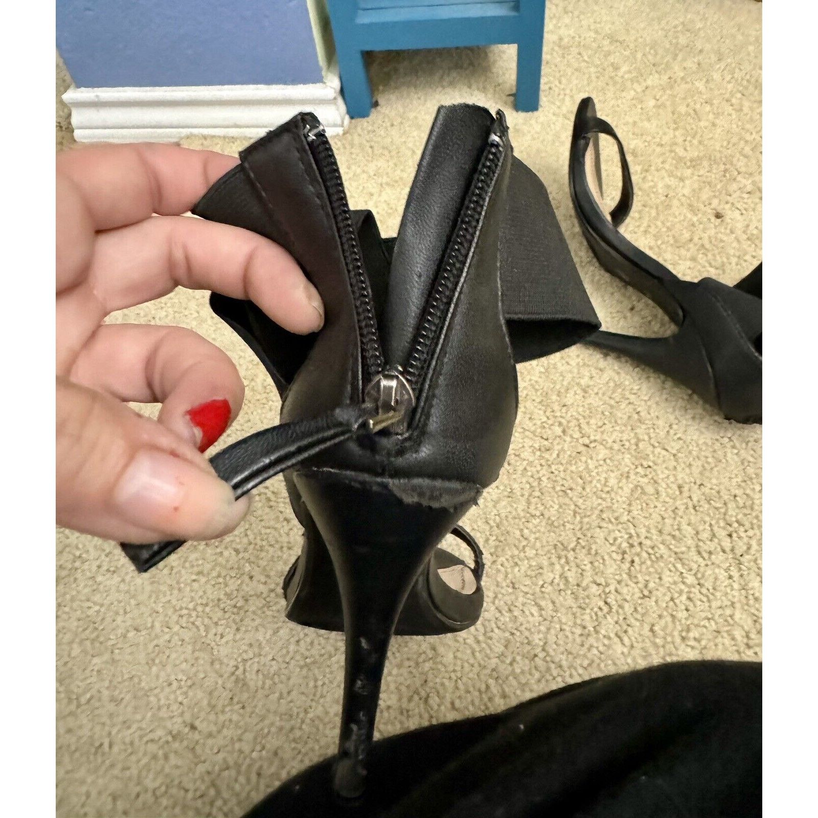 Other Deb Black Strappy Open Toe Heels Sandals - Size 6 Size US 6 / IT 36 - 12 Thumbnail