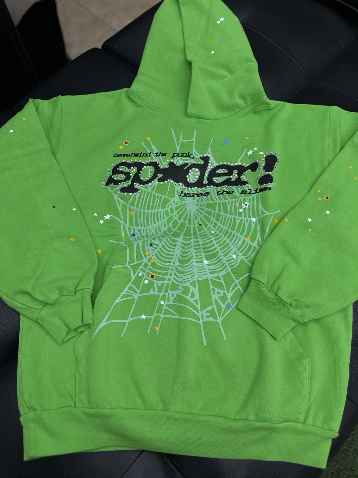 Sp5der Sp5der Worldwide Green Slime Stone Crystal Hoodie Size (XL) Size US XL / EU 56 / 4 - 4 Thumbnail