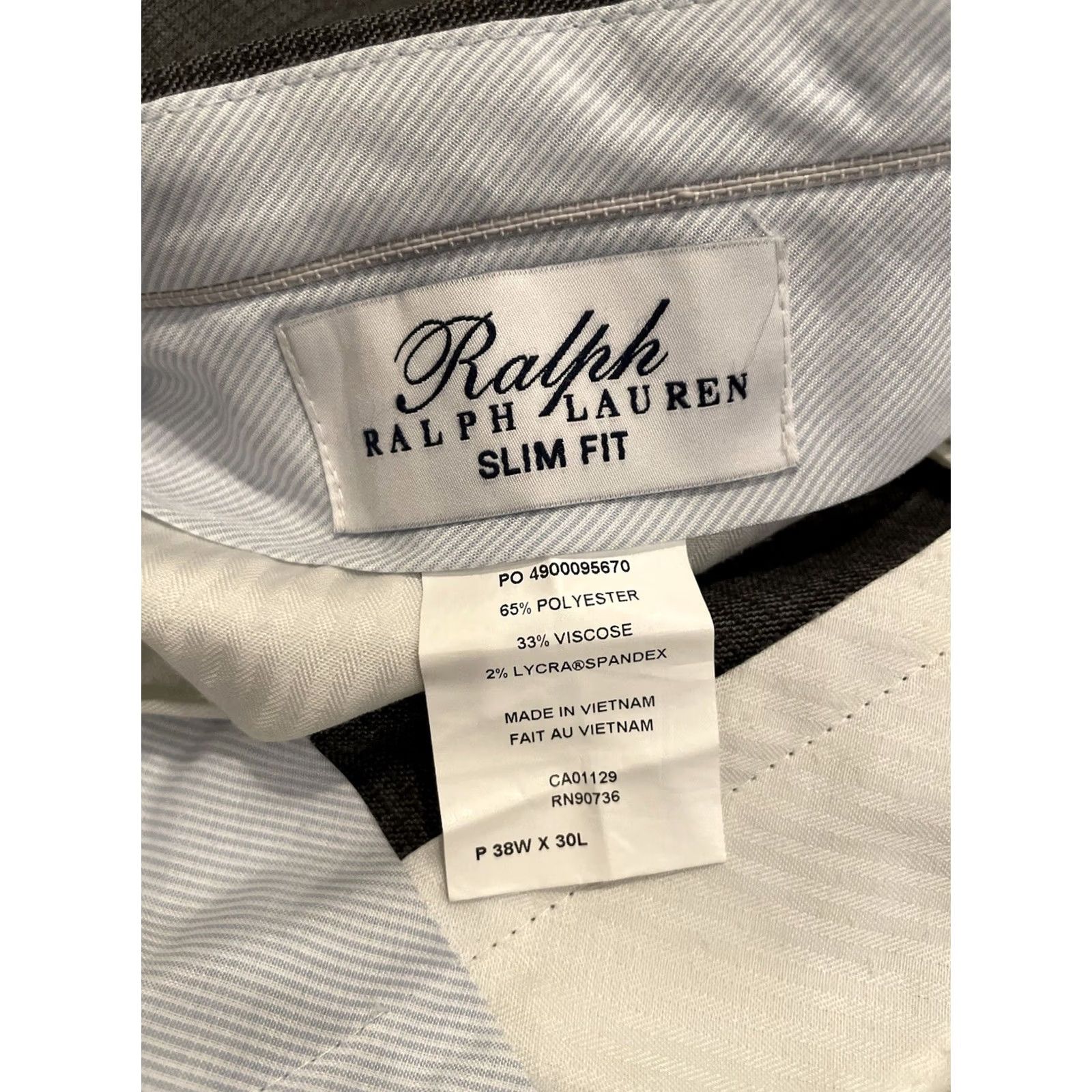Ralph Lauren Ralph Lauren Pants Mens 38x30 Gray Checkered Dress Slacks Slim Fit Dress Pants Slimming Flat Front Straight Leg 38in Inseam Mens Size US 38 / EU 54 - 6 Thumbnail