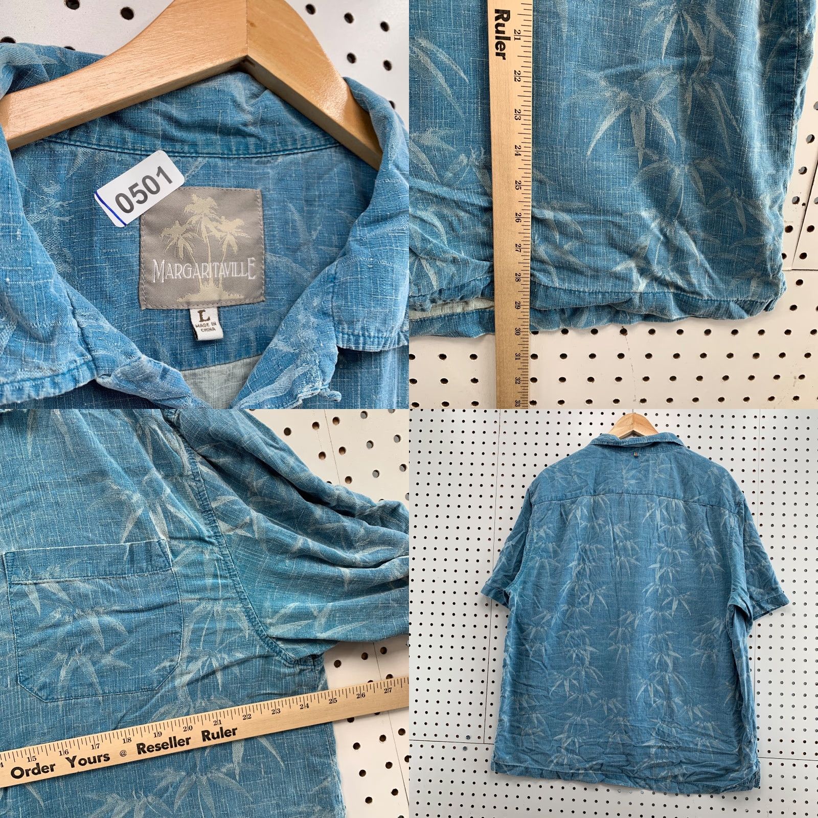 Vintage VINTAGE Margaritaville Hawaiian Silk Shirt Men Large Blue Floral Button-Up 90s Size US L / EU 52-54 / 3 - 8 Thumbnail
