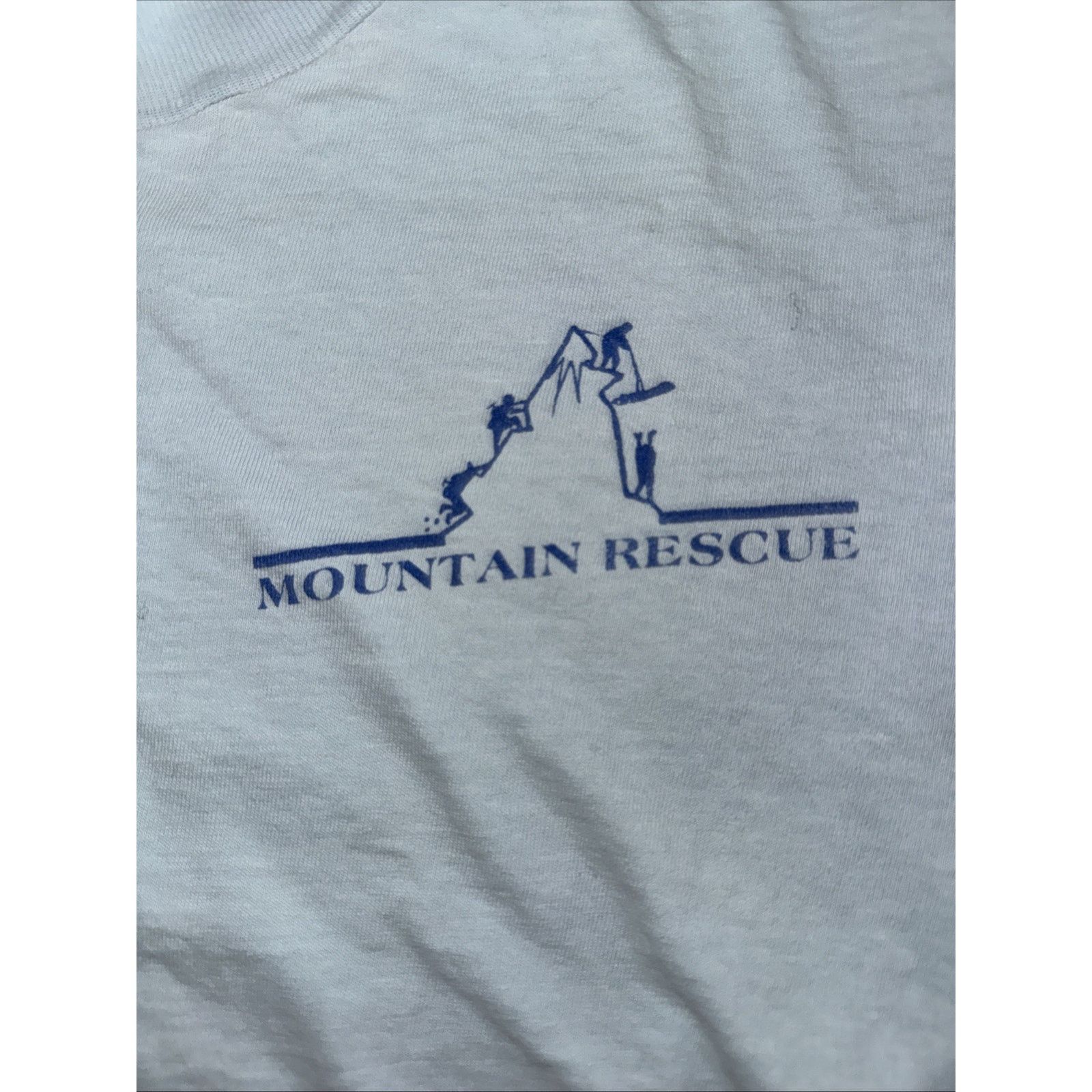Band Tees × Vintage Vintage USA Single Stitch Mountain Rescue T-Shirt L 19x25 Size US L / EU 52-54 / 3 - 3 Thumbnail