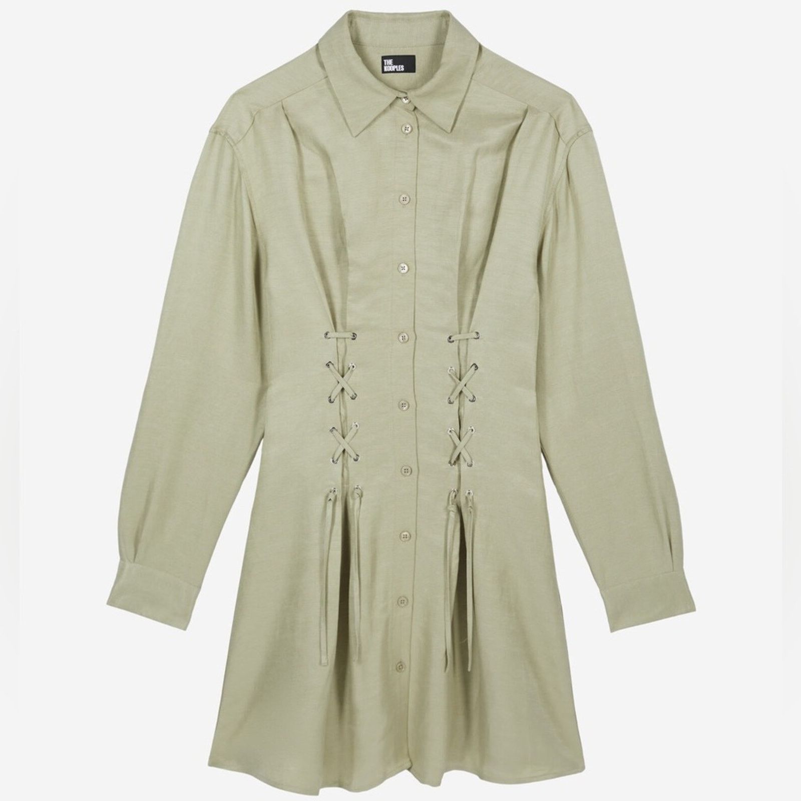 The Kooples NWT! The Kooples Elegant Green Button-Up Dress Size 0 (US S) Size XS / US 0-2 / IT 36-38 - 7 Thumbnail